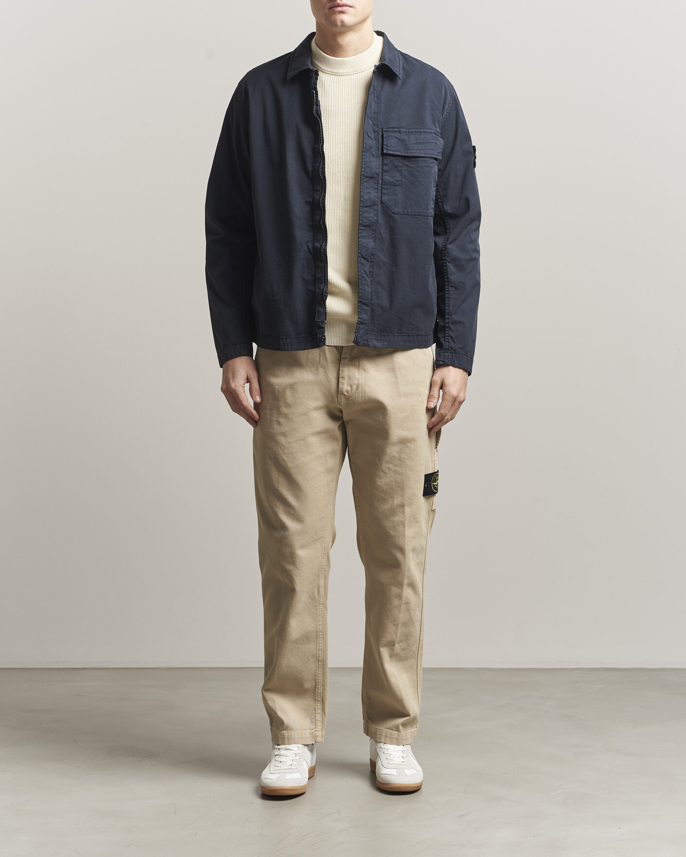 Uomini | Giacche | Stone Island | Organic Cotton Twill Overshirt Navy