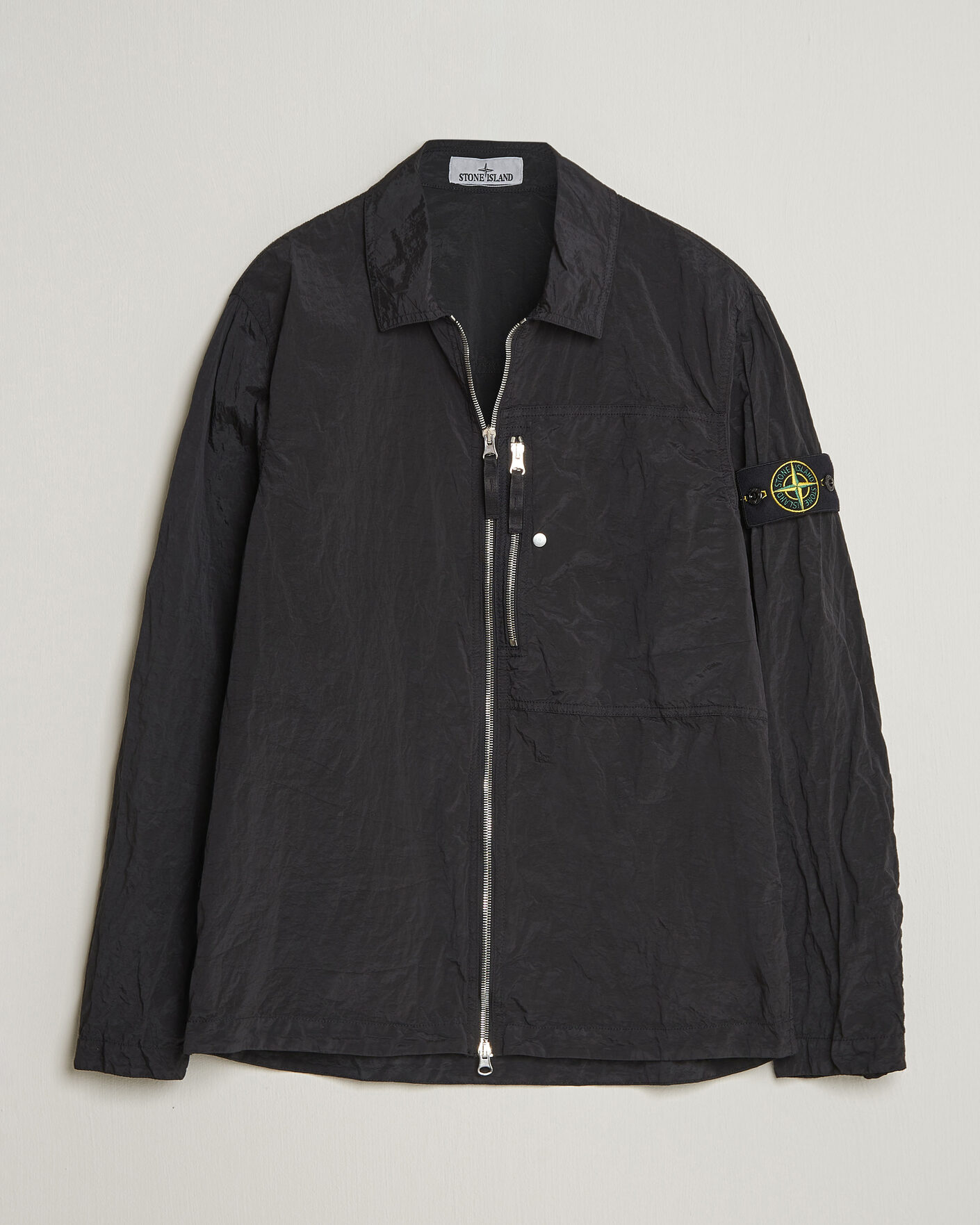 Uomini | Camicie | Stone Island | Nylon Metal Zip Overshirt Black
