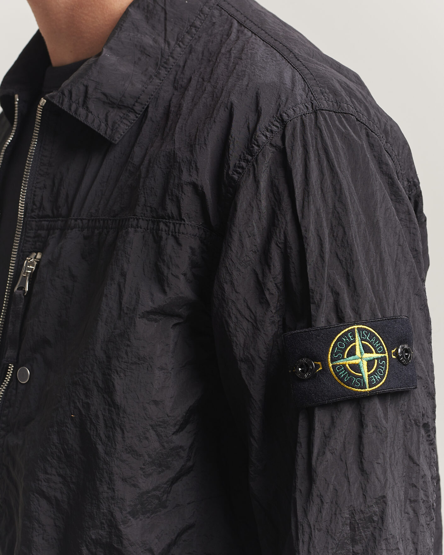 Uomini | Camicie | Stone Island | Nylon Metal Zip Overshirt Black