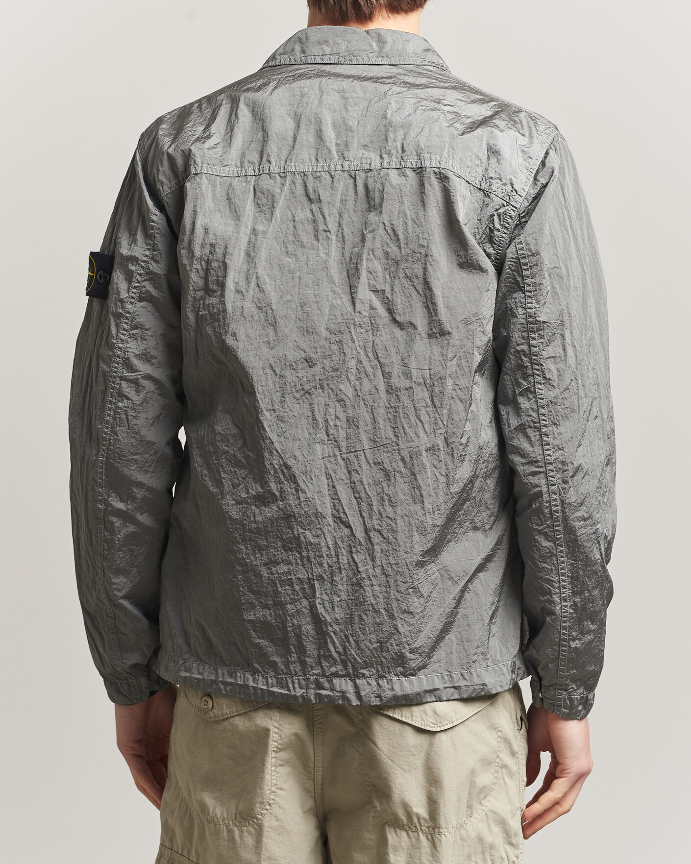 Uomini | Camicie | Stone Island | Nylon Metal Zip Overshirt Pearl Grey