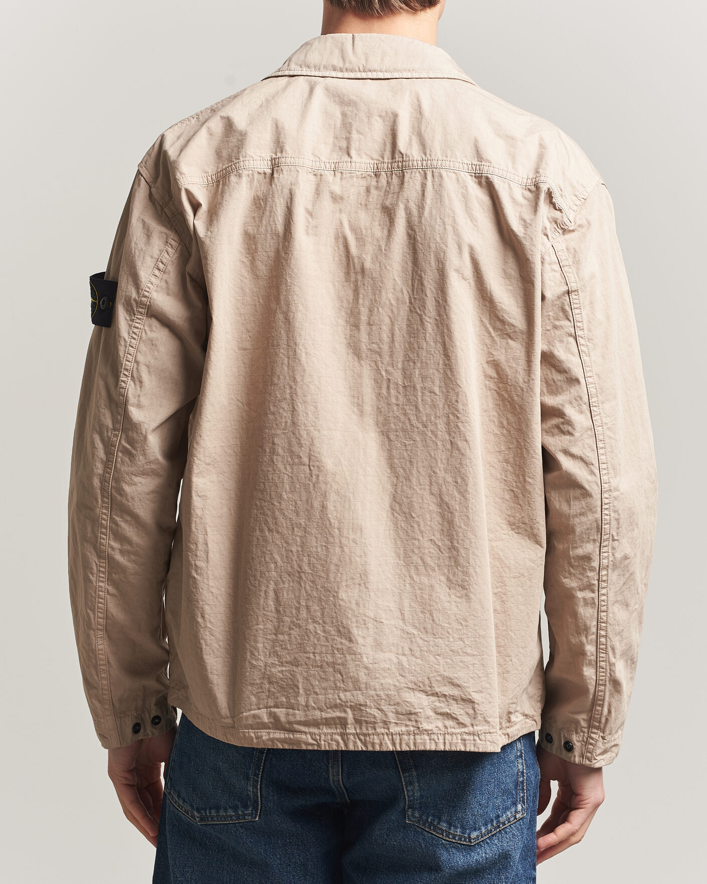 Uomini | Camicie | Stone Island | Cotton Ripstop Zip Overshirt Desert