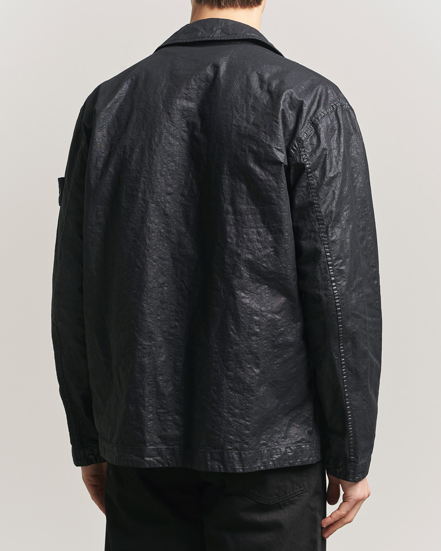 Uomini | Camicie | Stone Island | Garment Dyed Nylon Zip Overshirt Black