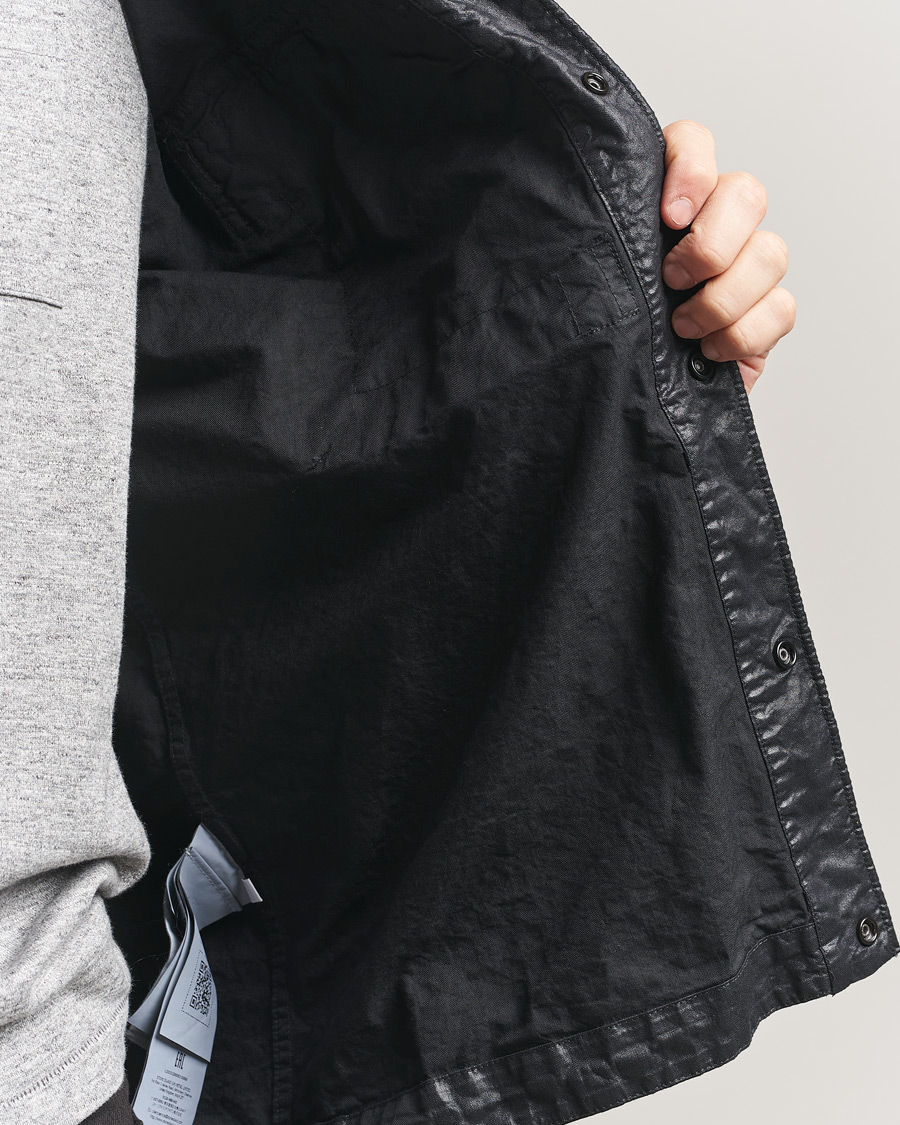 Uomini | Camicie | Stone Island | Garment Dyed Nylon Zip Overshirt Black