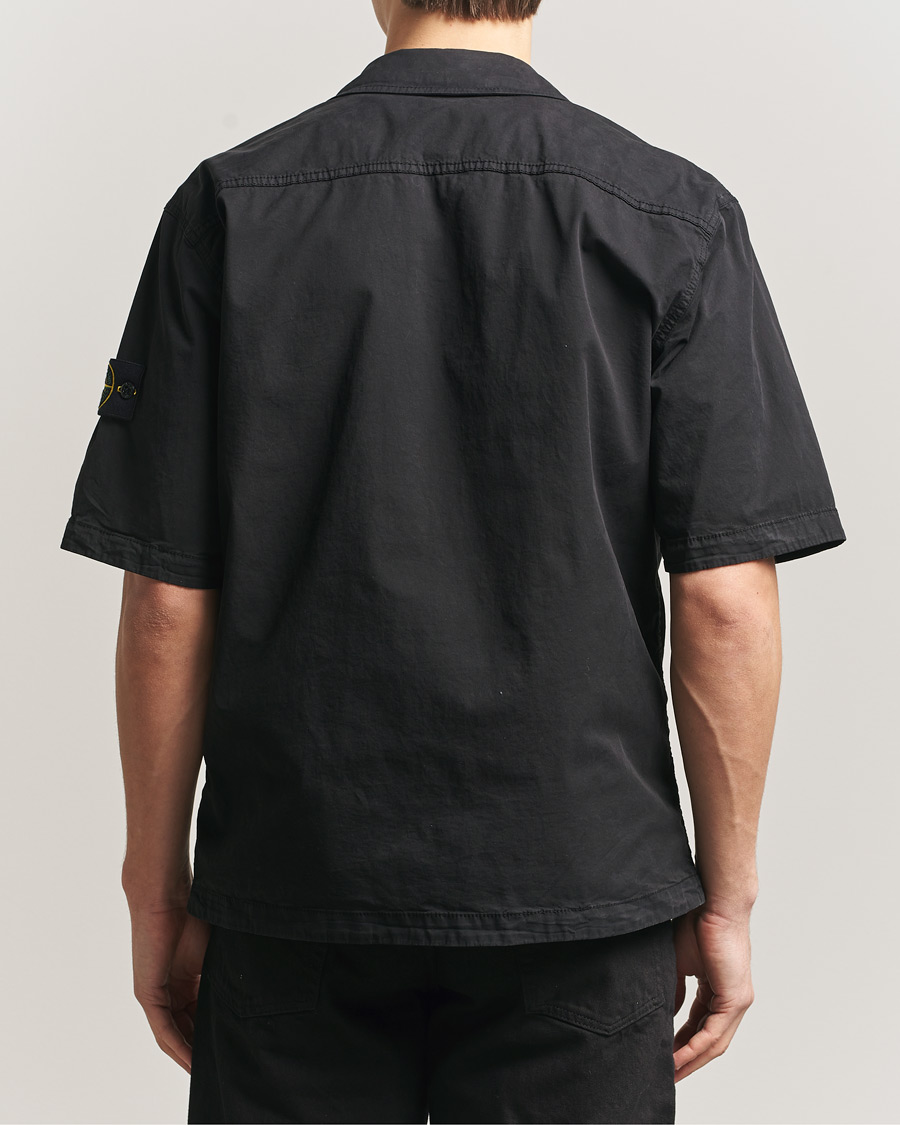 Uomini | Camicie | Stone Island | Organic Cotton Twill Short Sleeve Shirt Black