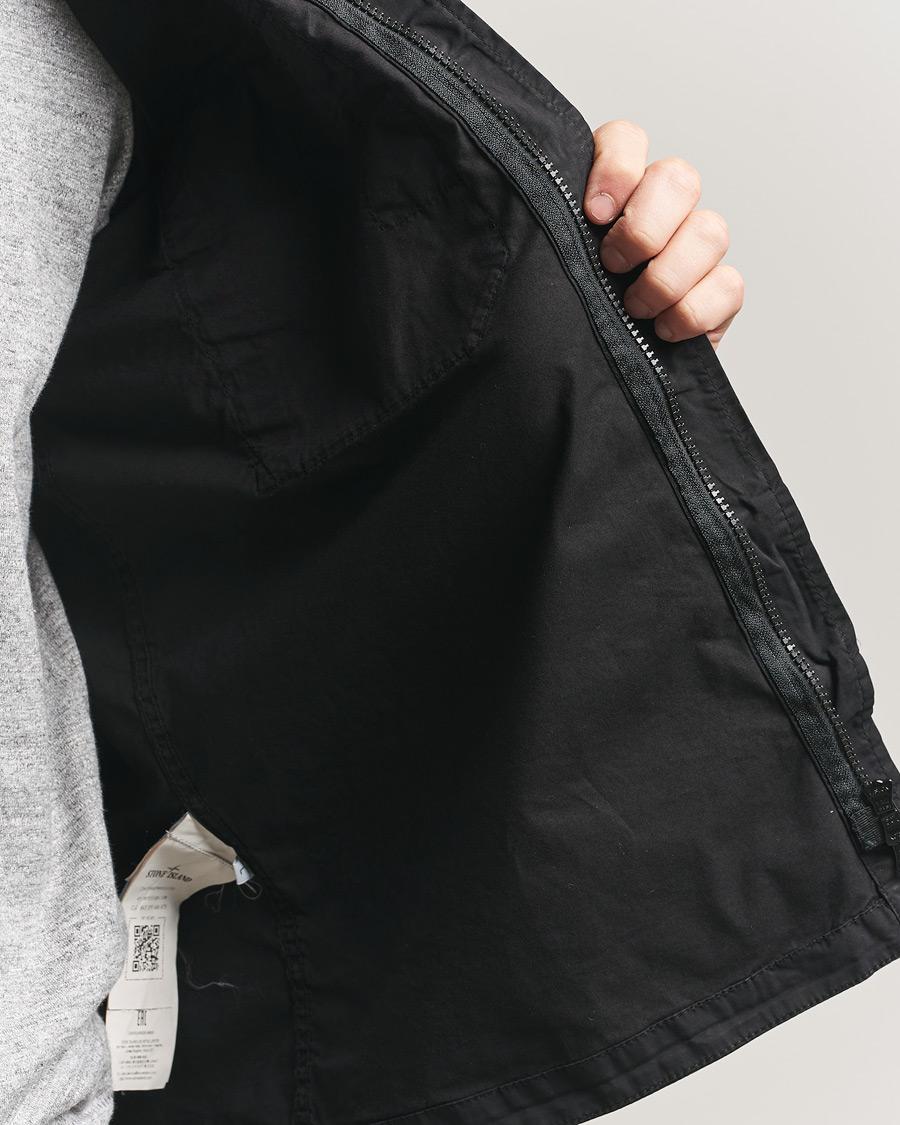 Uomini | Camicie | Stone Island | Organic Cotton Twill Short Sleeve Shirt Black