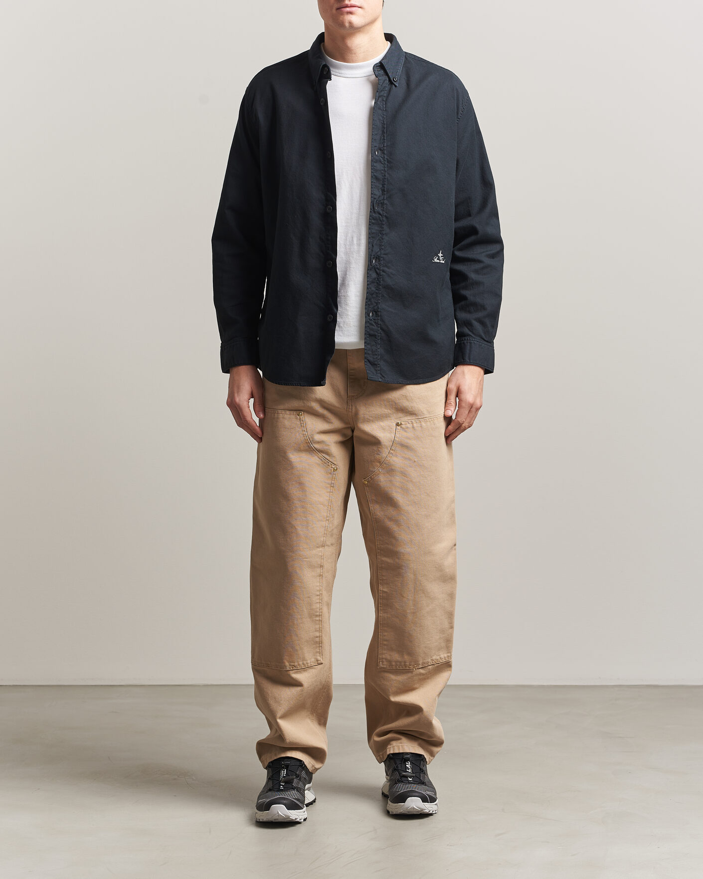 Uomini | Camicie | Stone Island | Organic Cotton Oxford Shirt Navy