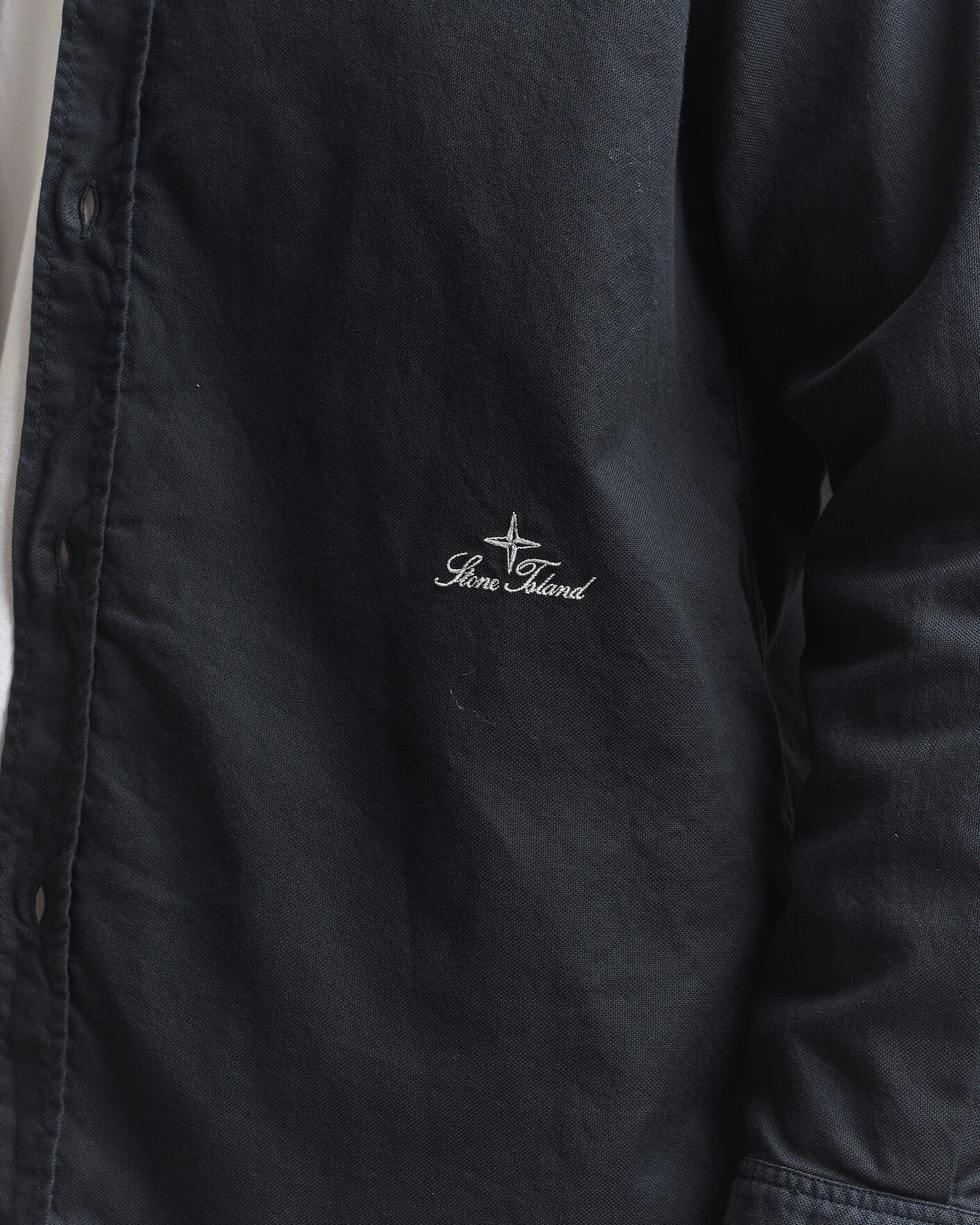 Uomini | Camicie | Stone Island | Organic Cotton Oxford Shirt Navy