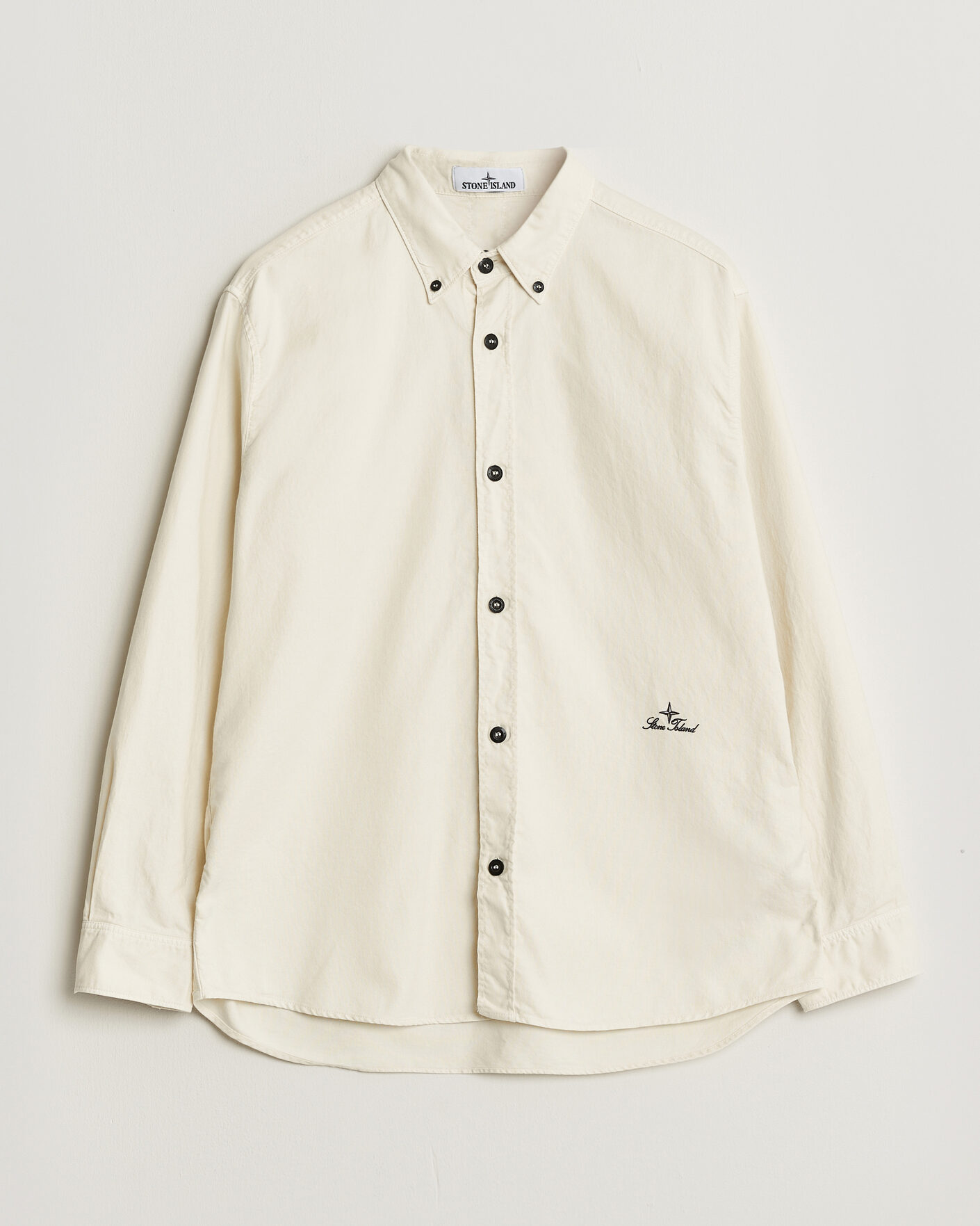 Uomini | Camicie | Stone Island | Organic Cotton Oxford Shirt Ivory