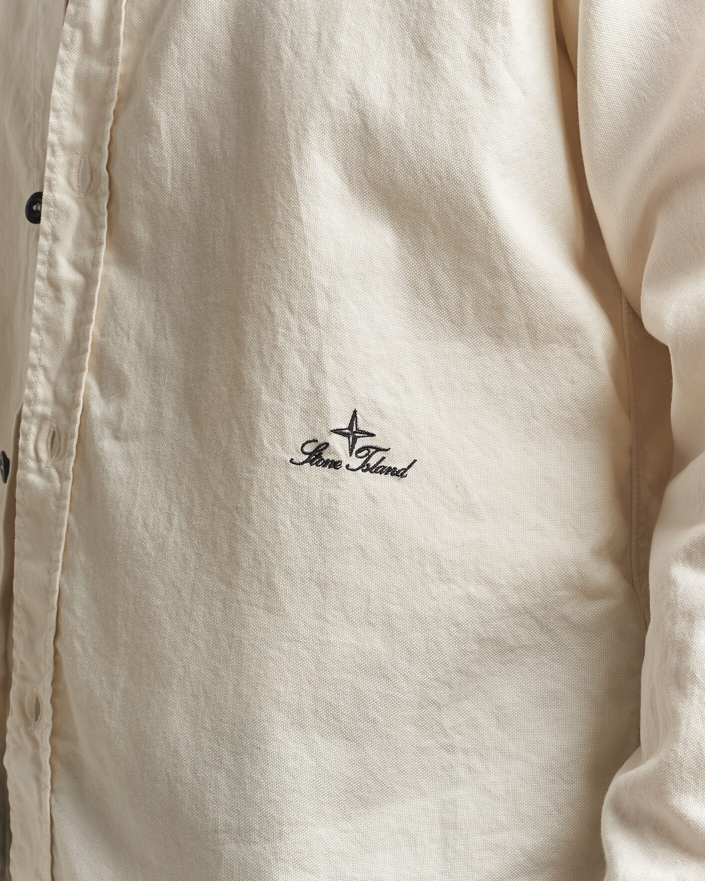 Uomini | Camicie | Stone Island | Organic Cotton Oxford Shirt Ivory