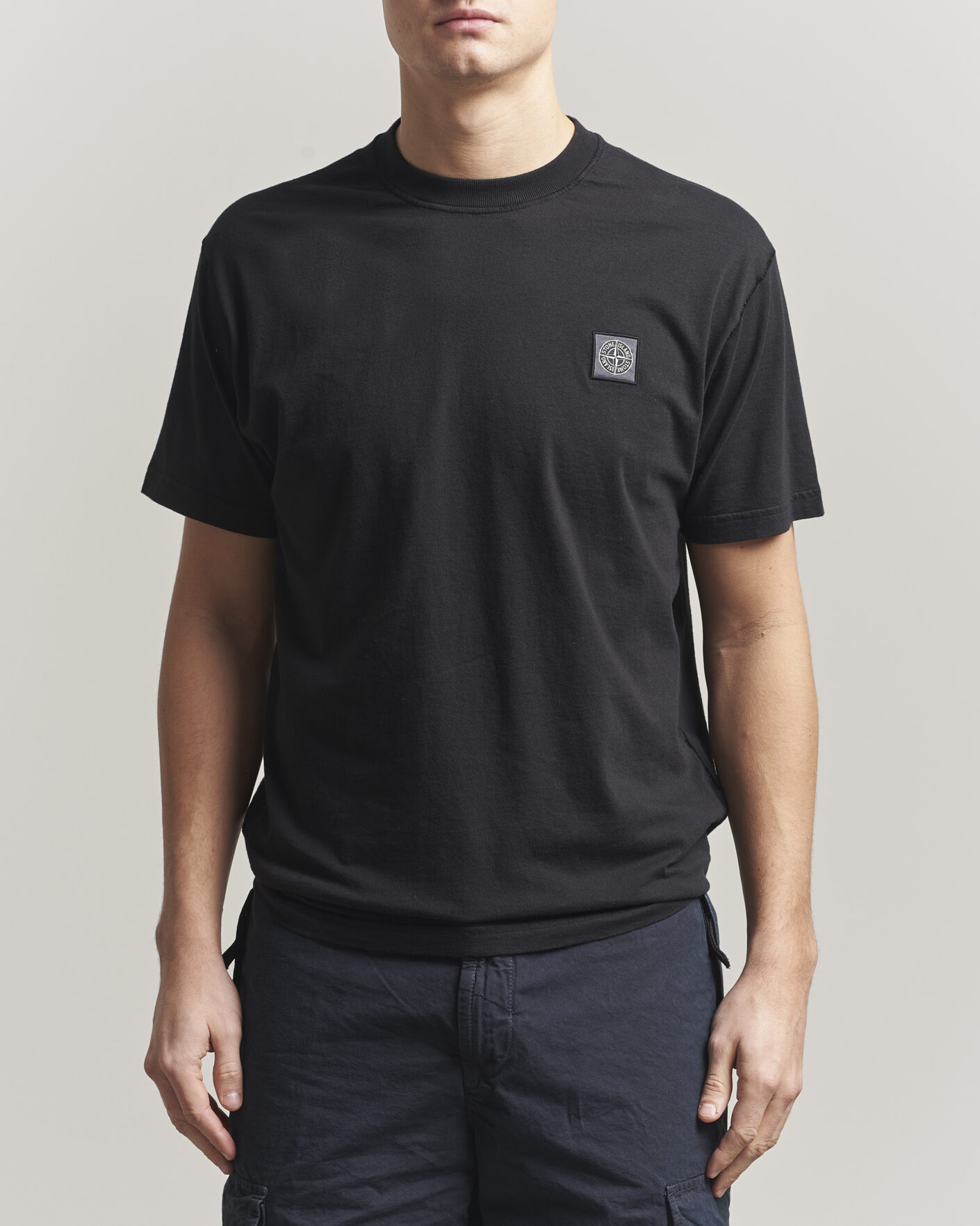 Uomini | T-shirt | Stone Island | Organic Cotton Fissato Effect T-Shirt Black