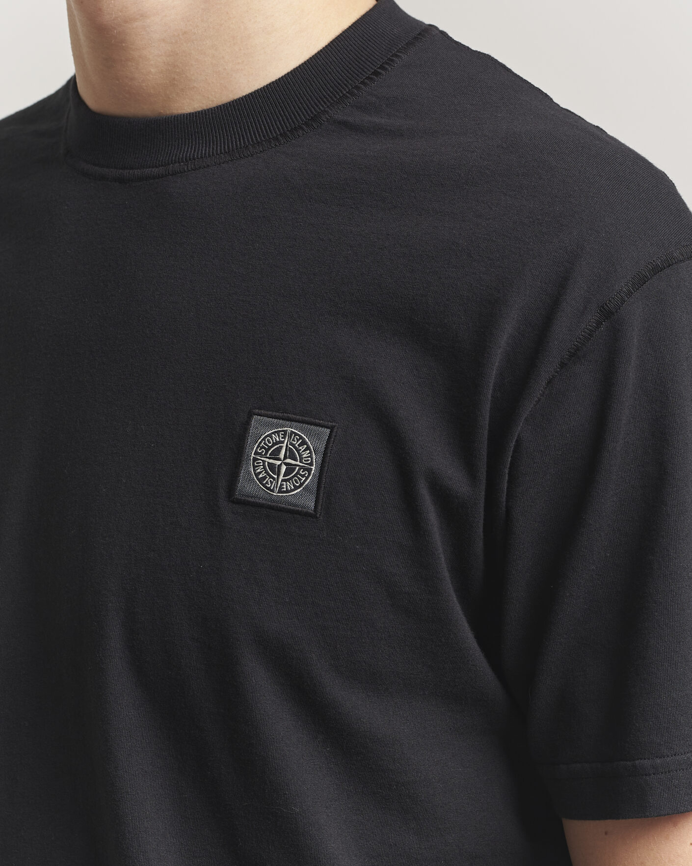 Uomini | T-shirt | Stone Island | Organic Cotton Fissato Effect T-Shirt Black