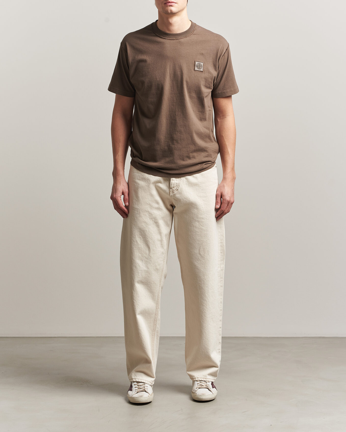 Uomini | T-shirt | Stone Island | Organic Cotton Fissato Effect T-Shirt Umber