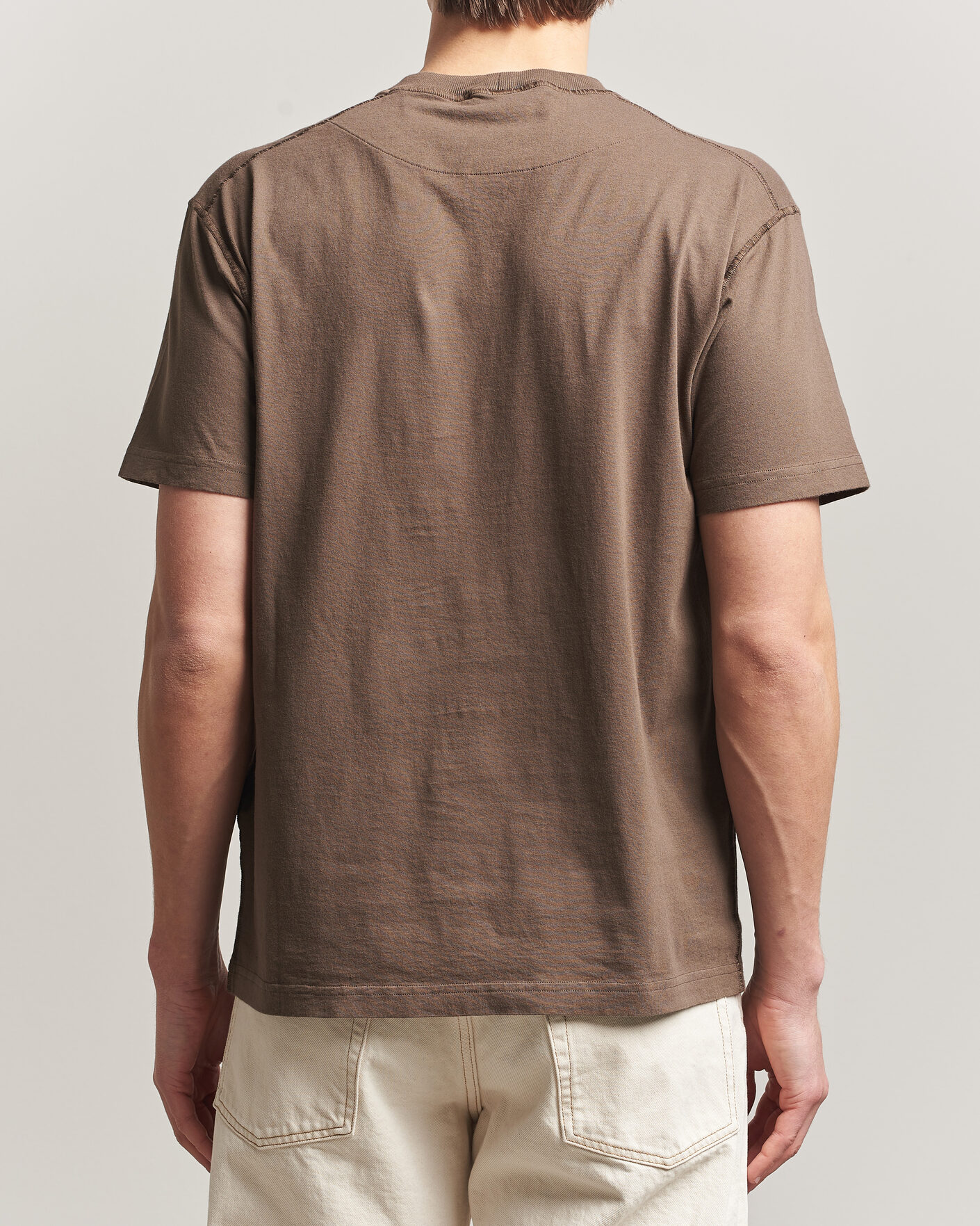 Uomini | T-shirt | Stone Island | Organic Cotton Fissato Effect T-Shirt Umber