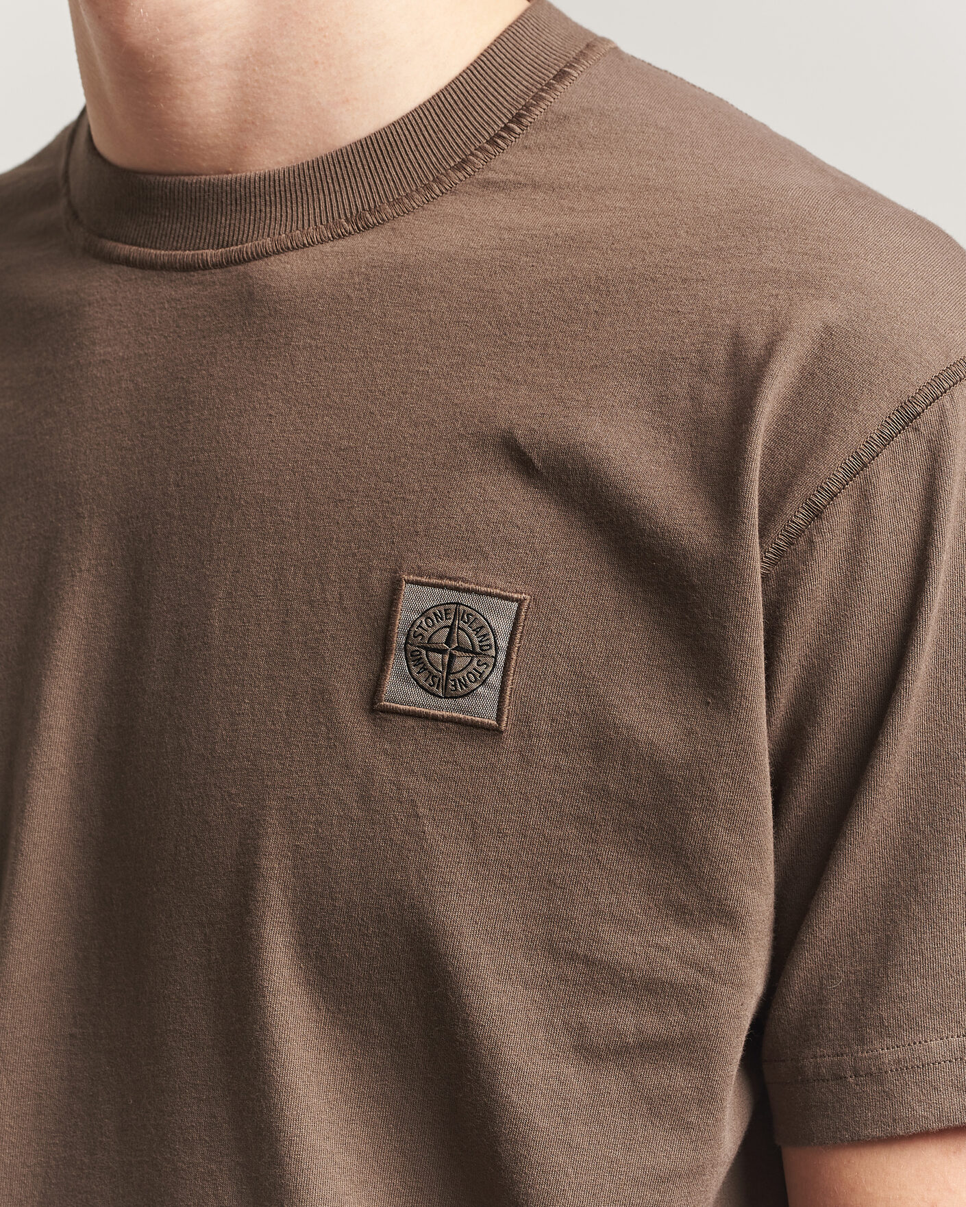 Uomini | T-shirt | Stone Island | Organic Cotton Fissato Effect T-Shirt Umber