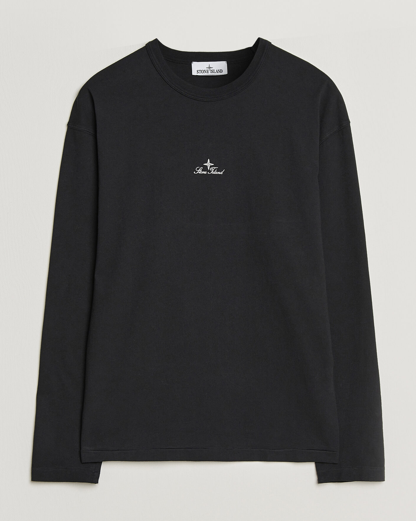 Uomini | T-shirt | Stone Island | Organic Cotton Jersey Long Sleeve Logo T-Shirt Black