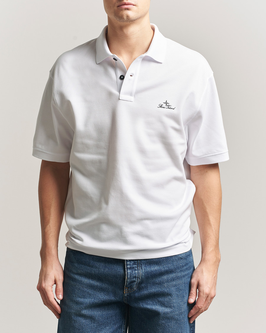 Uomini | Polo | Stone Island | Organic Cotton Pique White