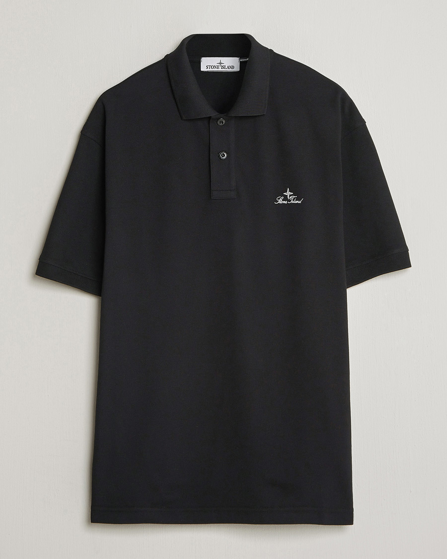 Uomini | Polo | Stone Island | Organic Cotton Pique Black