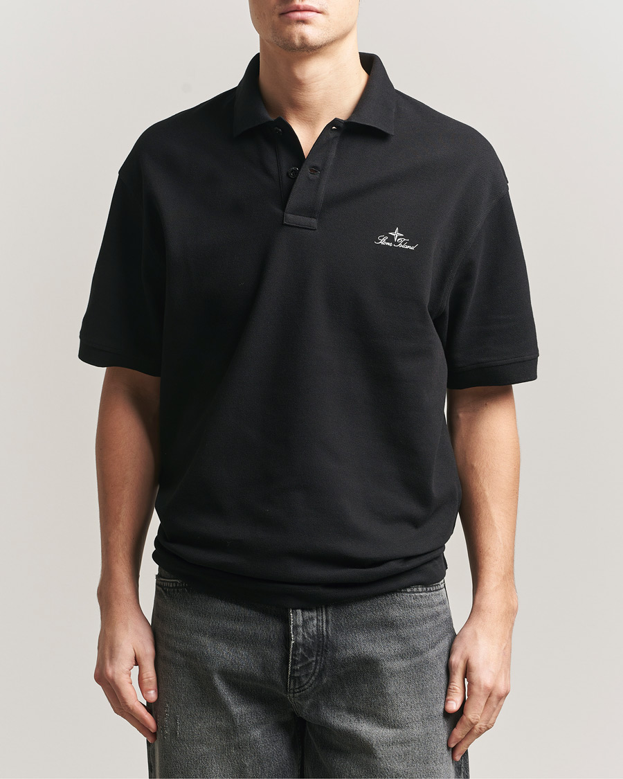 Uomini | Polo | Stone Island | Organic Cotton Pique Black