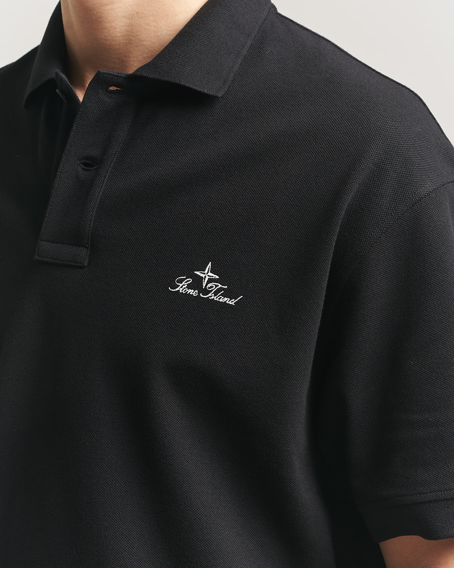 Uomini | Polo | Stone Island | Organic Cotton Pique Black