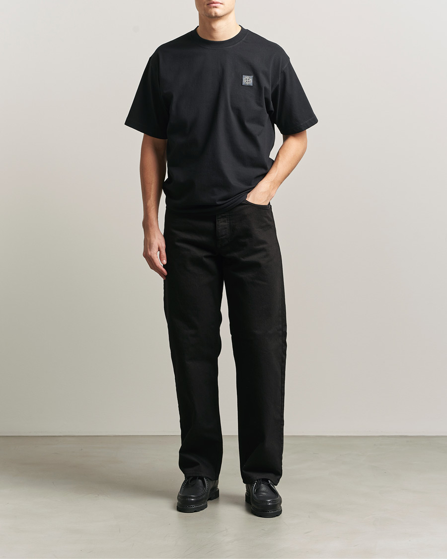 Uomini | T-shirt | Stone Island | Combed Organic Cotton T-Shirt Black