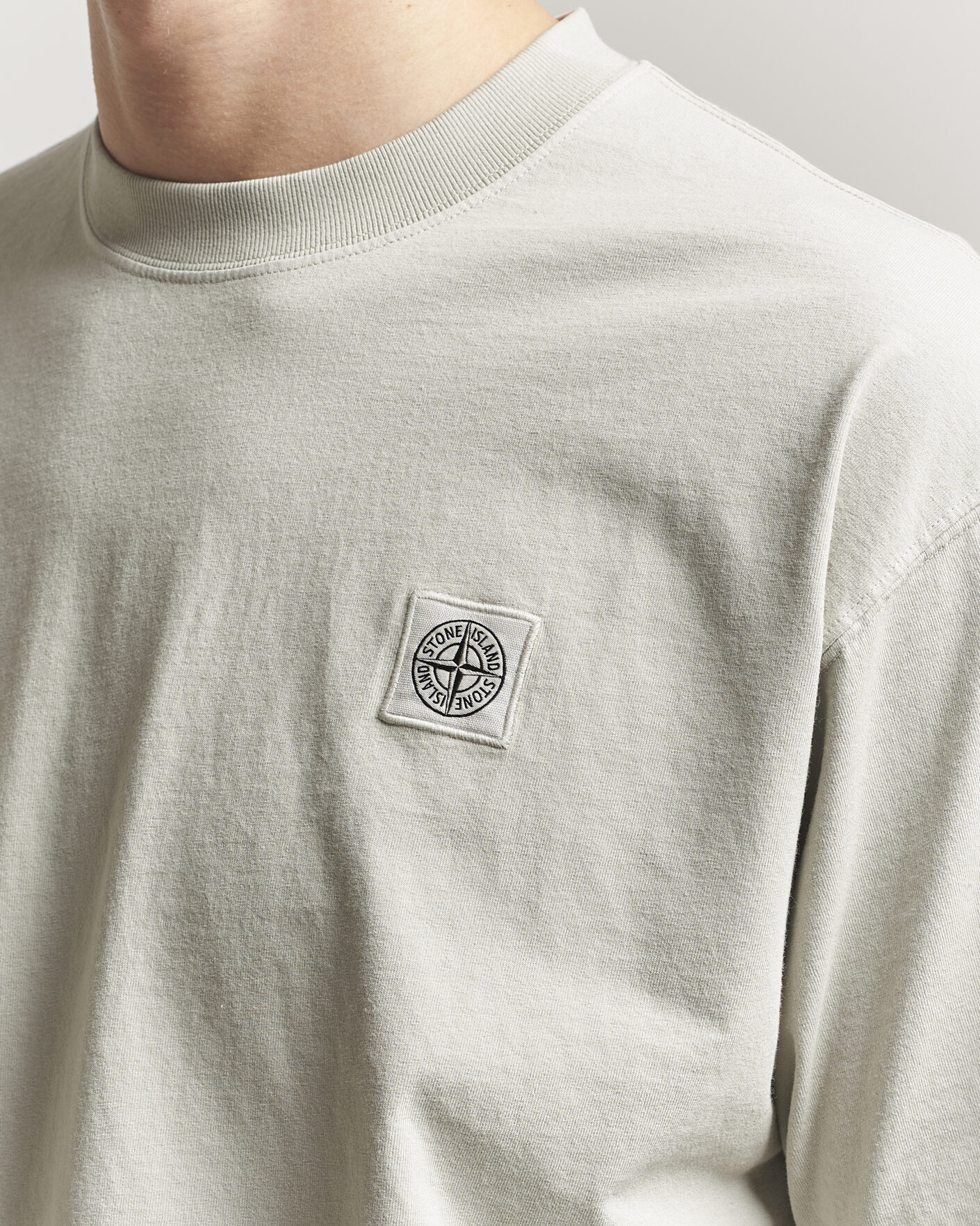 Uomini | T-shirt | Stone Island | Combed Organic Cotton T-Shirt Pearl Grey