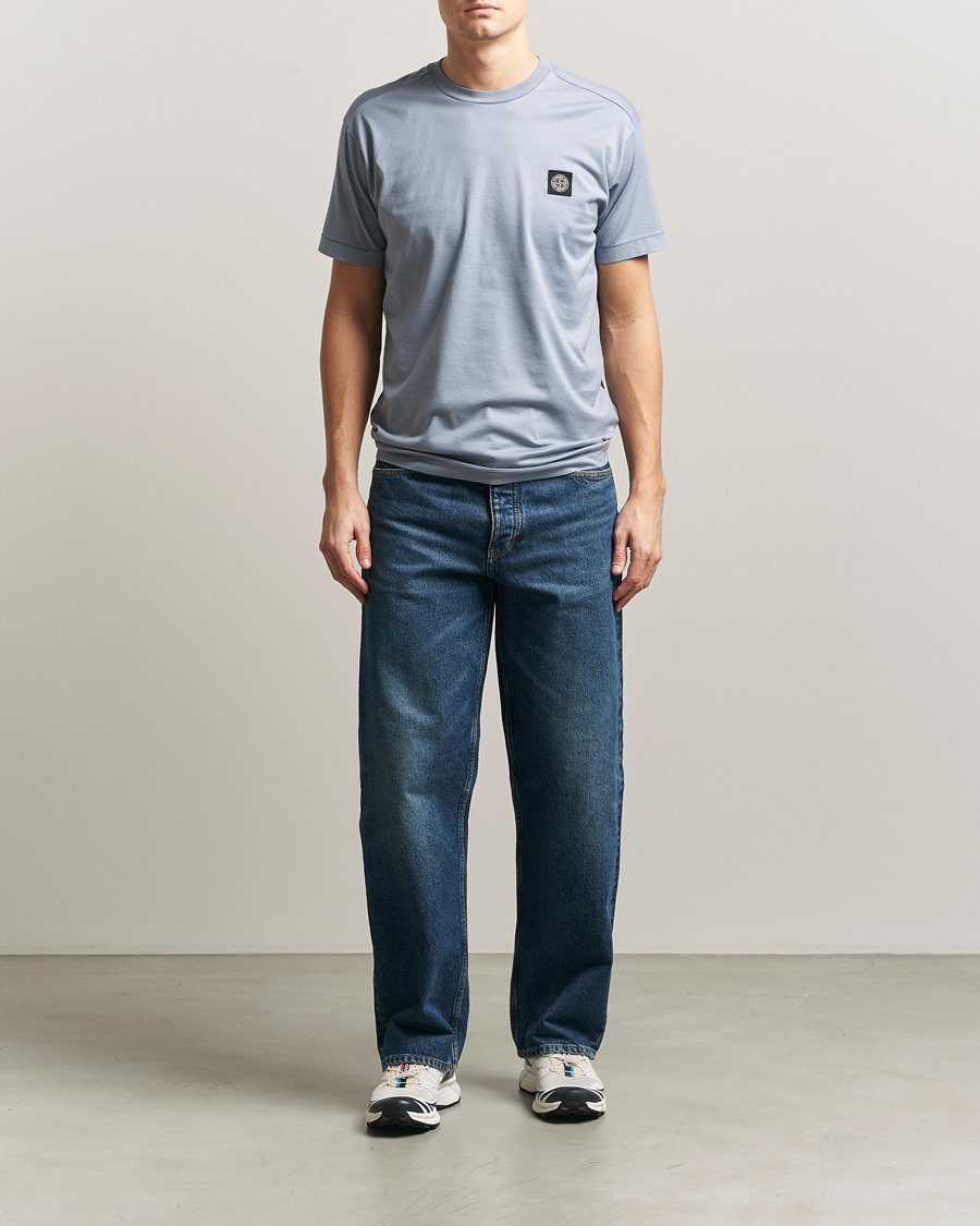 Uomini | T-shirt | Stone Island | Garment Dyed Cotton Jersey T-Shirt Dark Blue