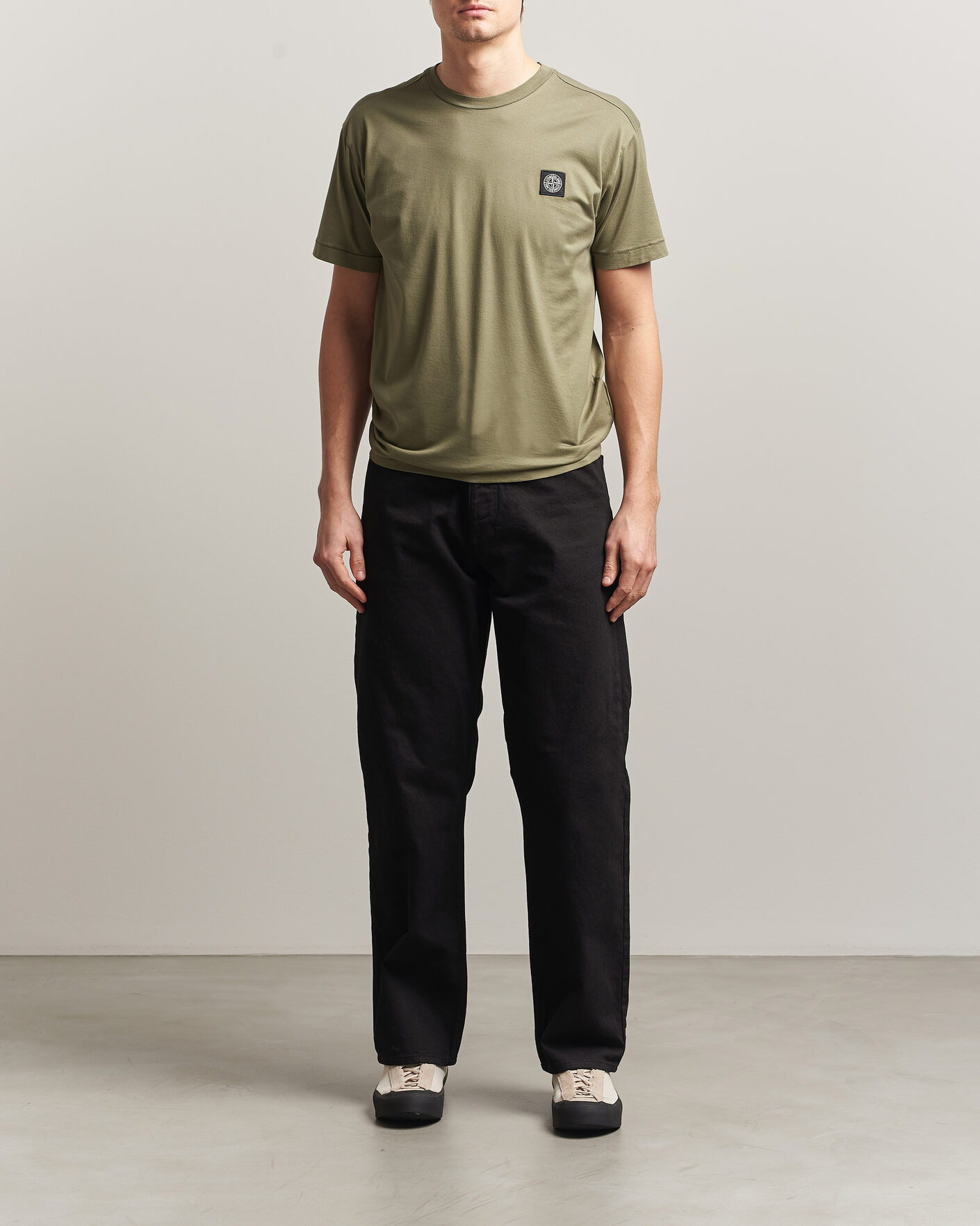 Uomini | T-shirt | Stone Island | Garment Dyed Cotton Jersey T-Shirt Military Green
