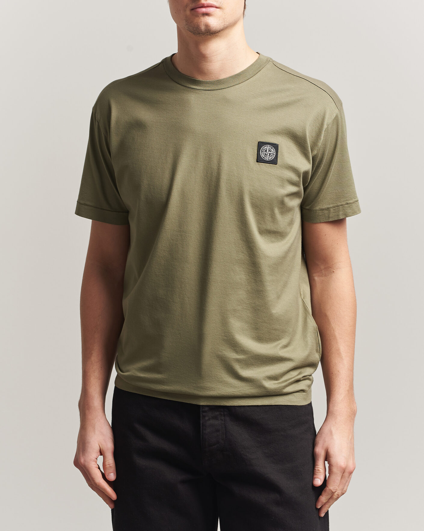 Uomini | T-shirt | Stone Island | Garment Dyed Cotton Jersey T-Shirt Military Green