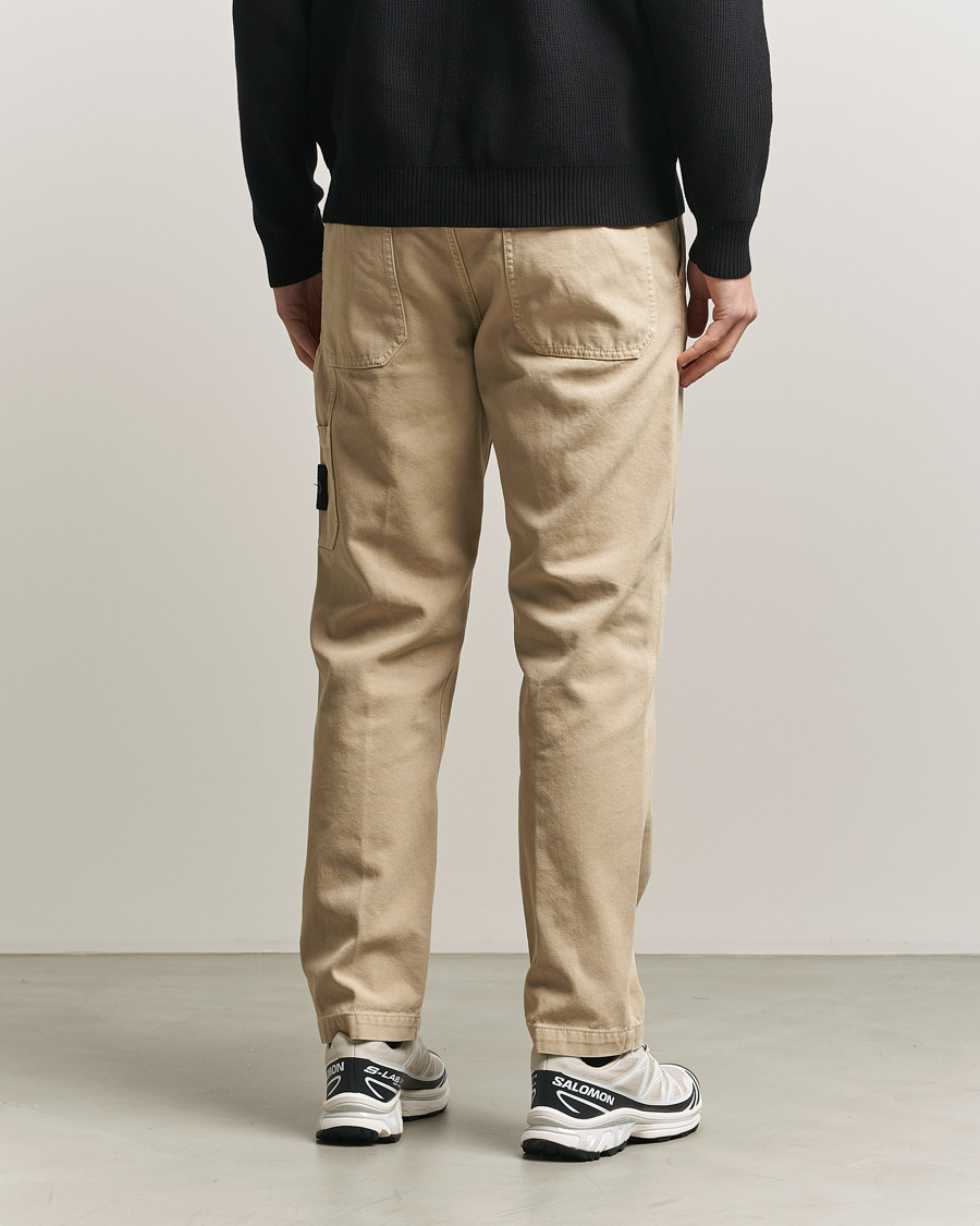 Uomini | Pantaloni | Stone Island | Organic Panama Cotton Trousers Desert