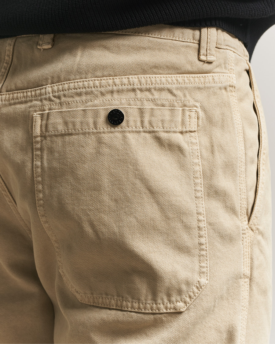 Uomini | Pantaloni | Stone Island | Organic Panama Cotton Trousers Desert