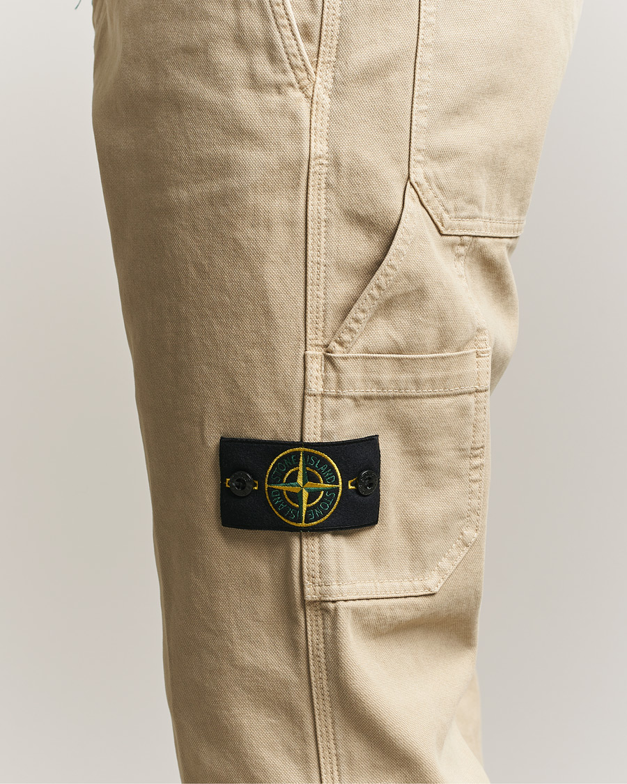 Uomini | Pantaloni | Stone Island | Organic Panama Cotton Trousers Desert