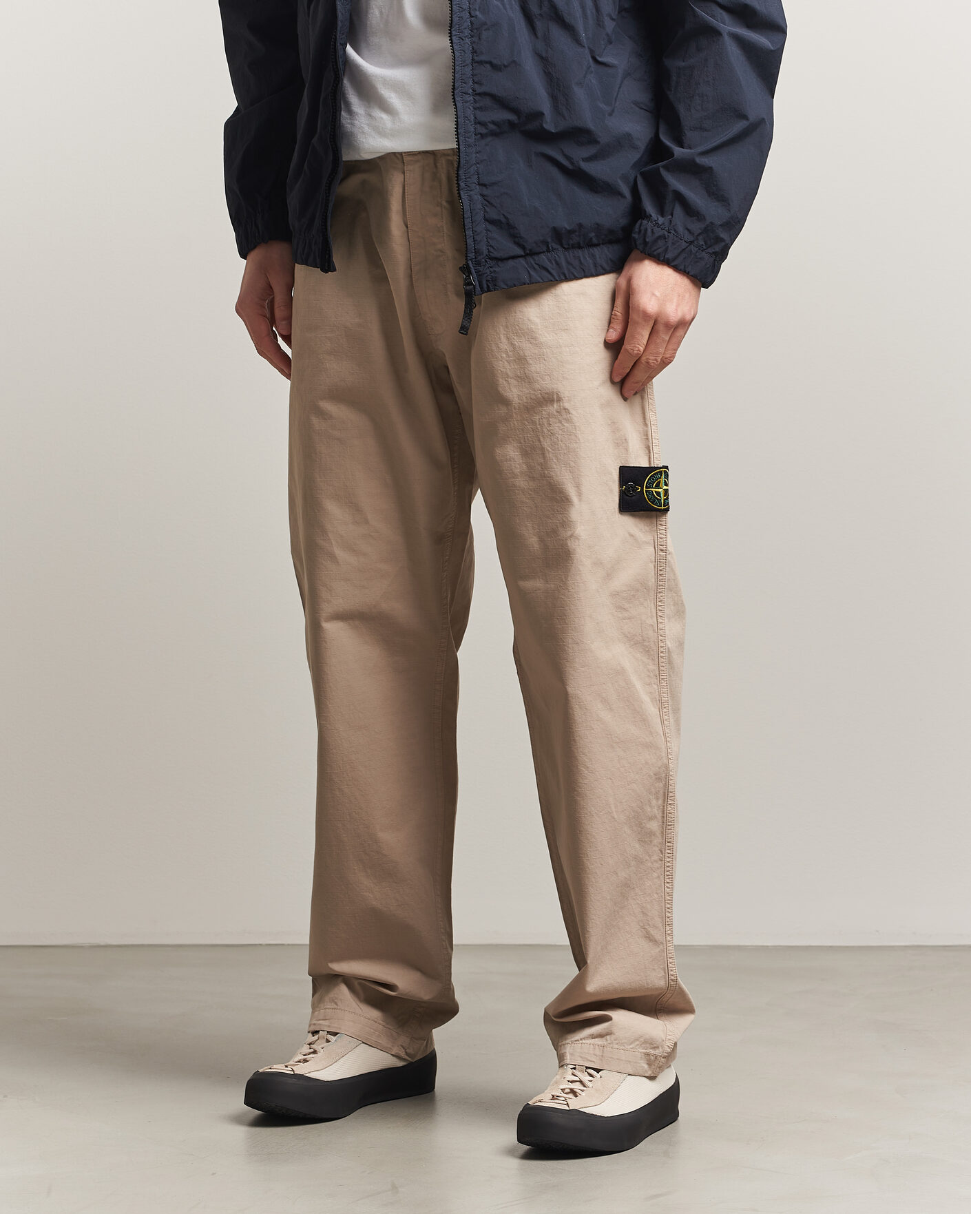 Uomini | Pantaloni | Stone Island | Cotton Ripstop Trousers Desert