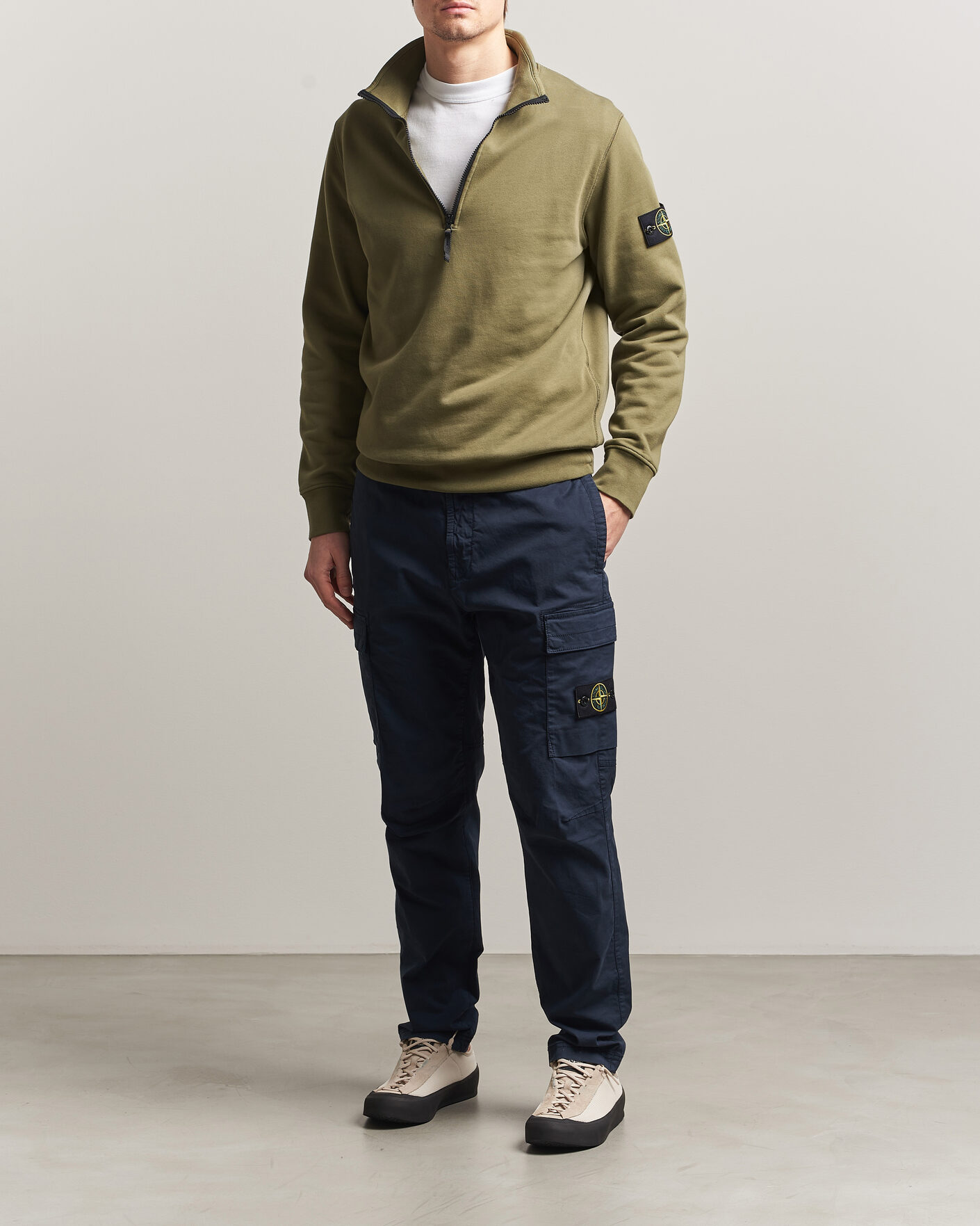 Uomini | Pantaloni | Stone Island | Stretch Cotton Twill Cargo Trousers Navy