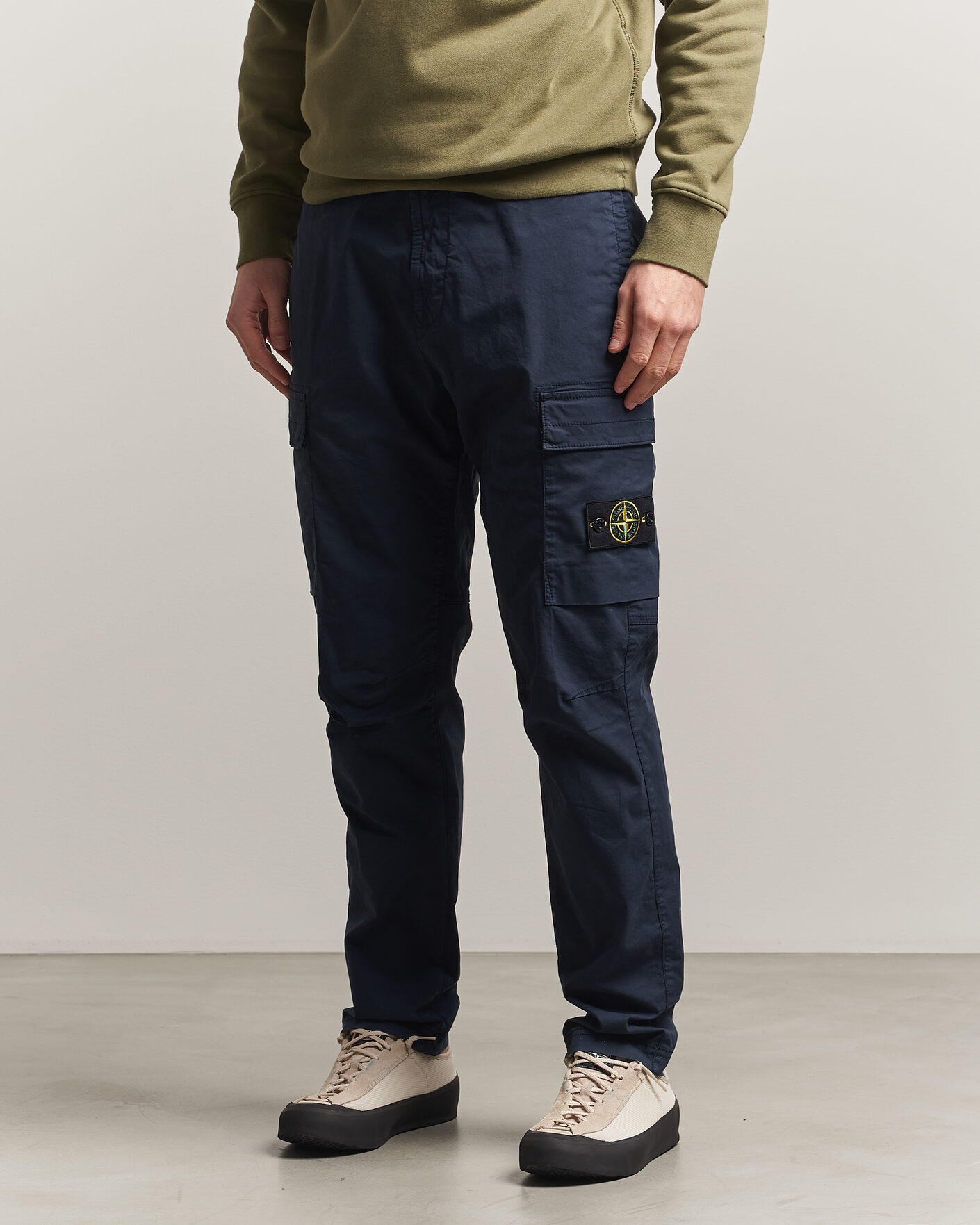 Uomini | Pantaloni | Stone Island | Stretch Cotton Twill Cargo Trousers Navy