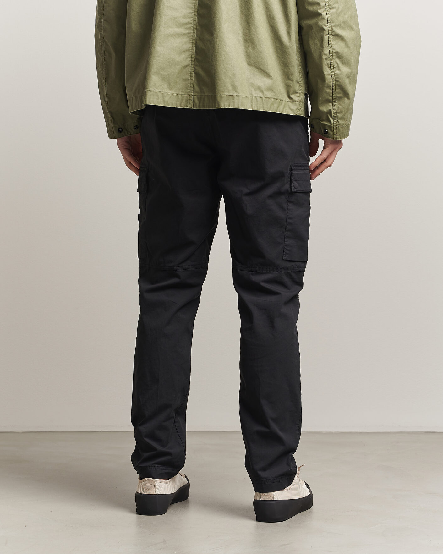 Uomini | Pantaloni | Stone Island | Stretch Cotton Twill Cargo Trousers Black
