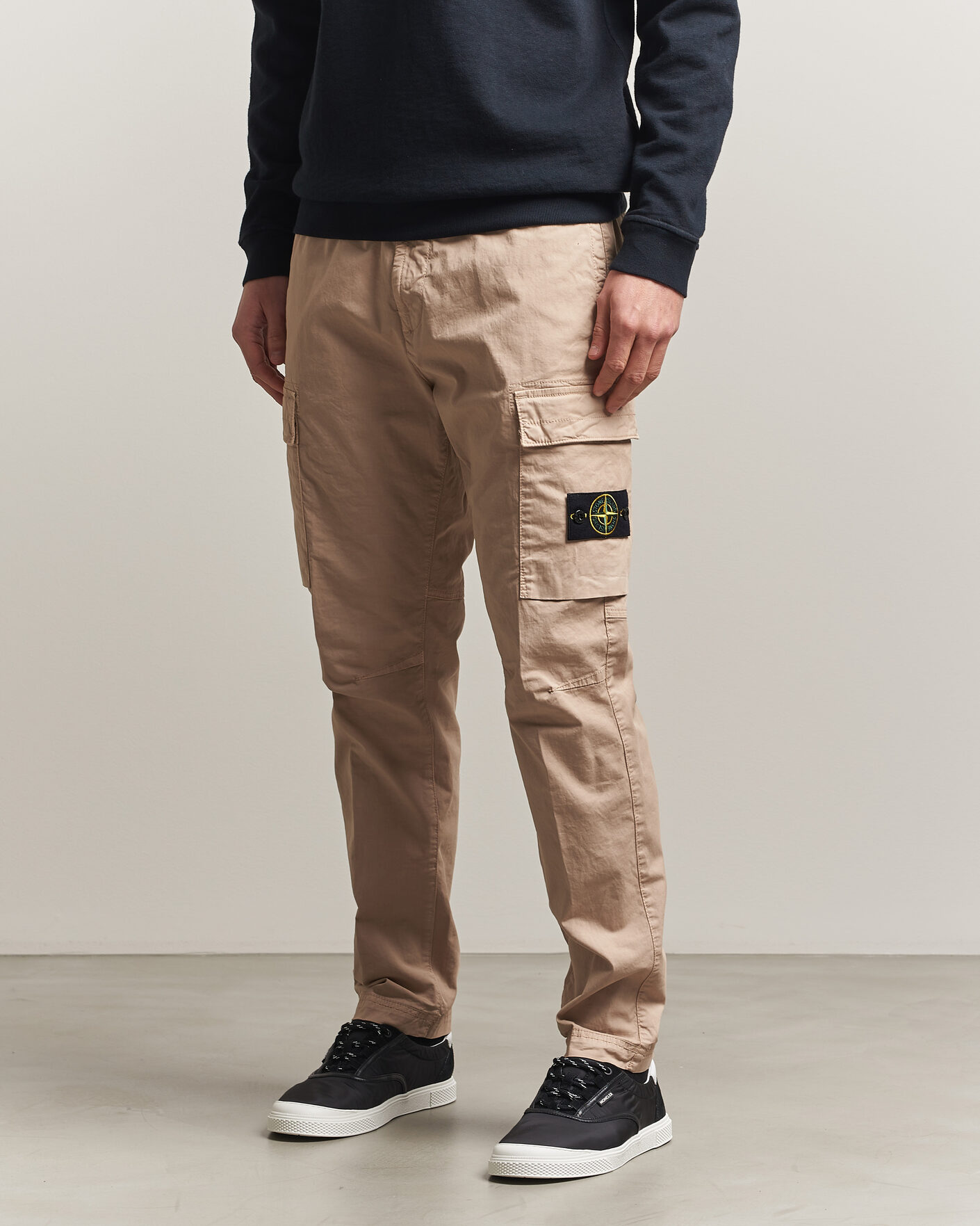 Uomini | Pantaloni | Stone Island | Stretch Cotton Twill Cargo Trousers Desert