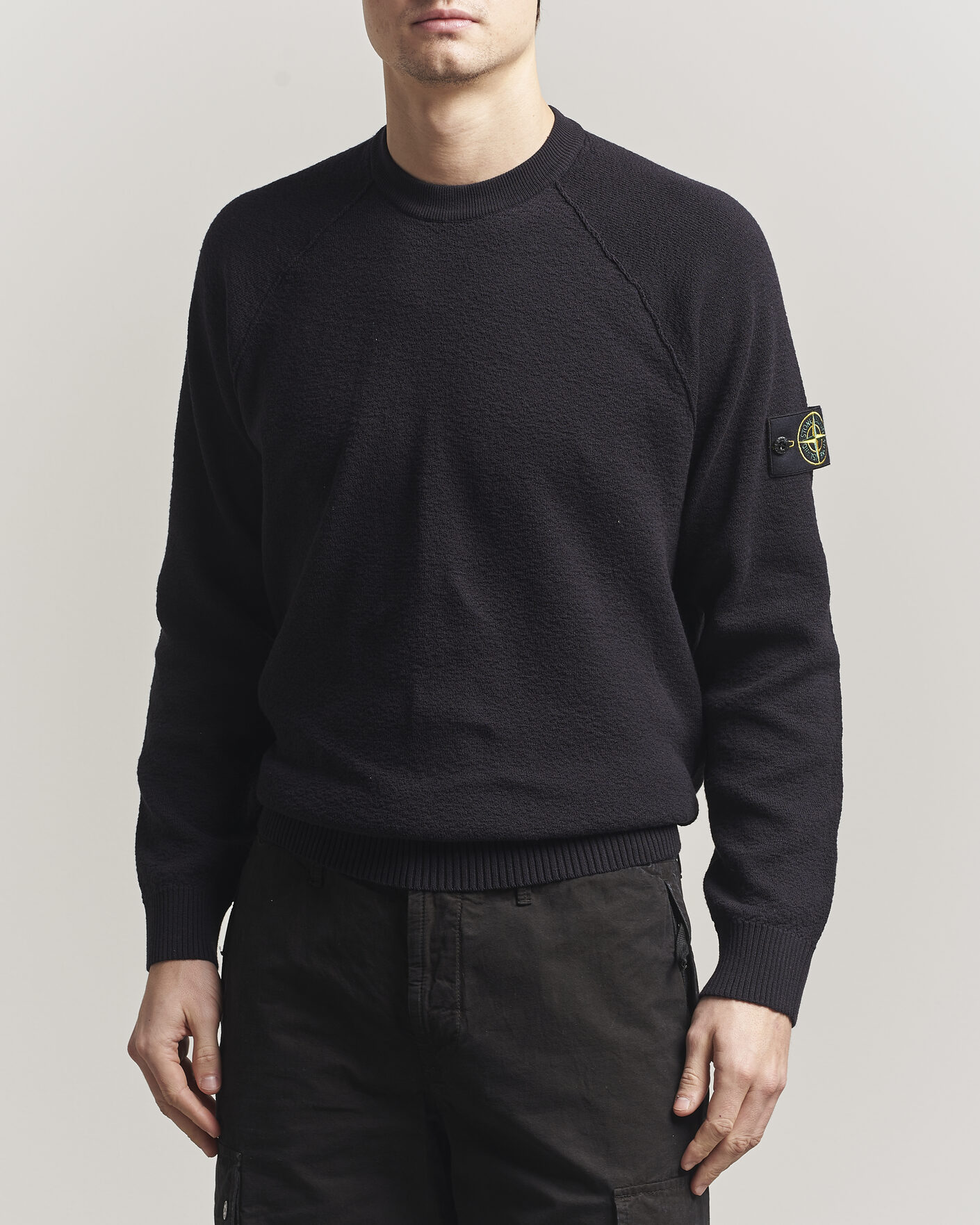 Uomini | Maglieria | Stone Island | Raw Hand Organic Cotton Crewneck Navy