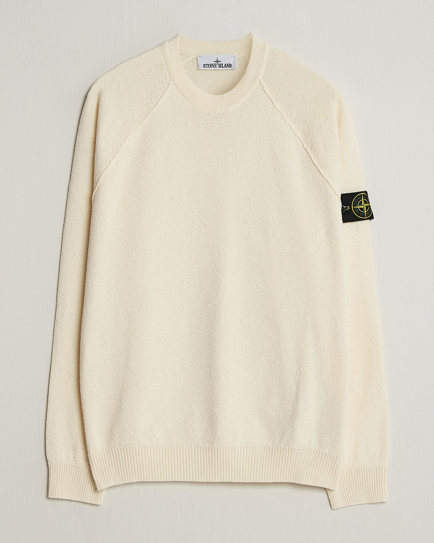Uomini | Maglieria | Stone Island | Raw Hand Organic Cotton Crewneck Ivory