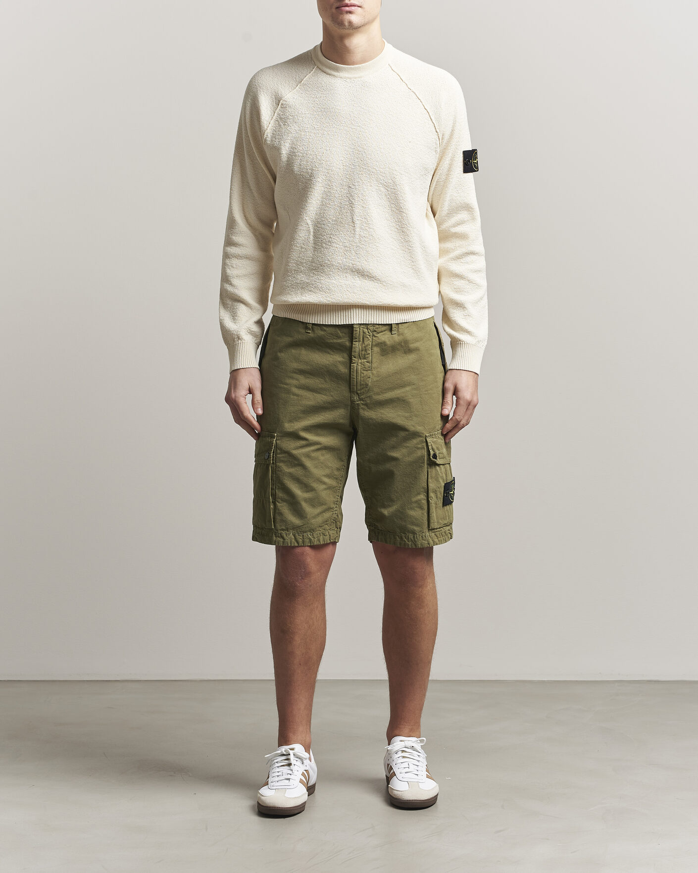 Uomini | Maglieria | Stone Island | Raw Hand Organic Cotton Crewneck Ivory