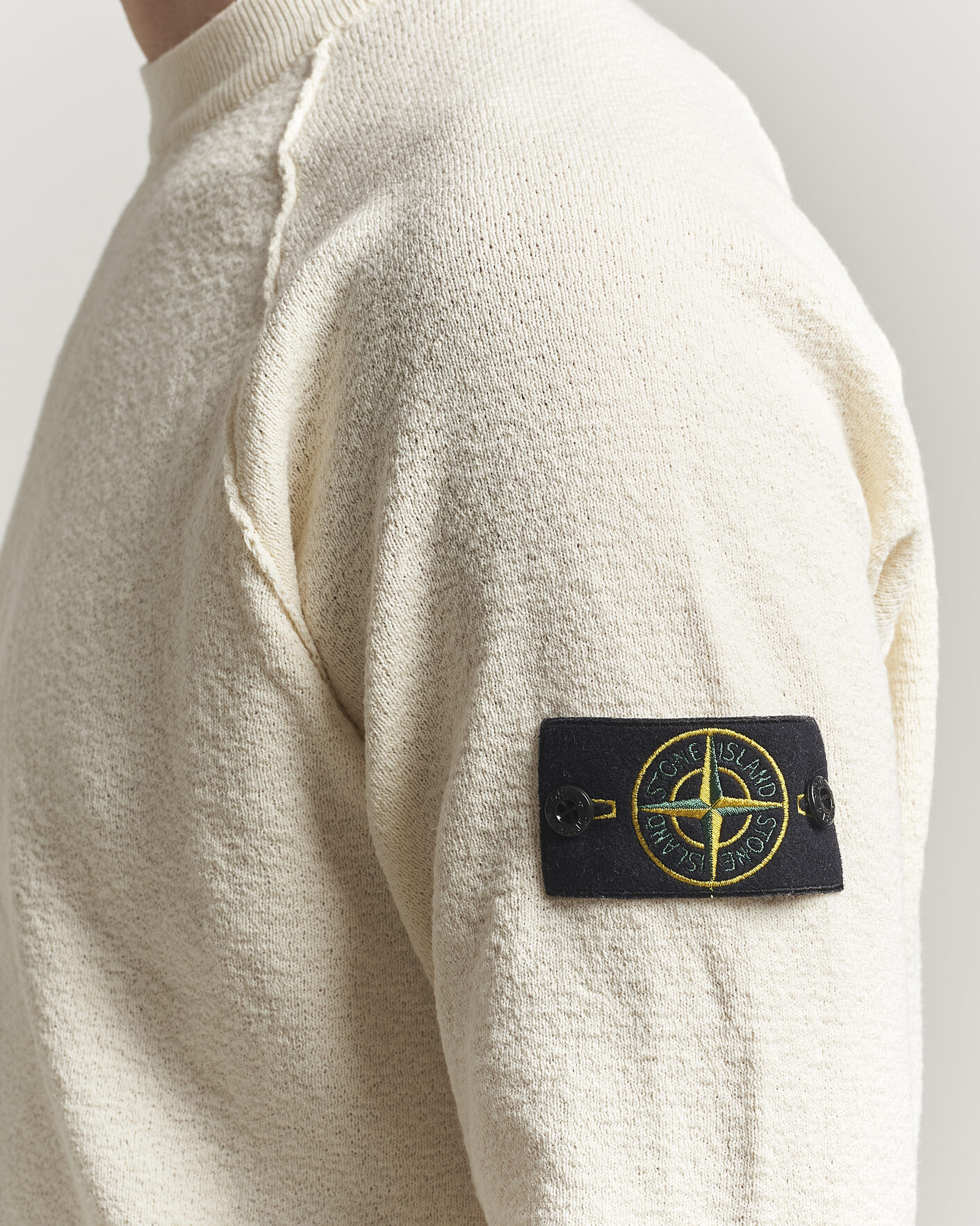 Uomini | Maglieria | Stone Island | Raw Hand Organic Cotton Crewneck Ivory