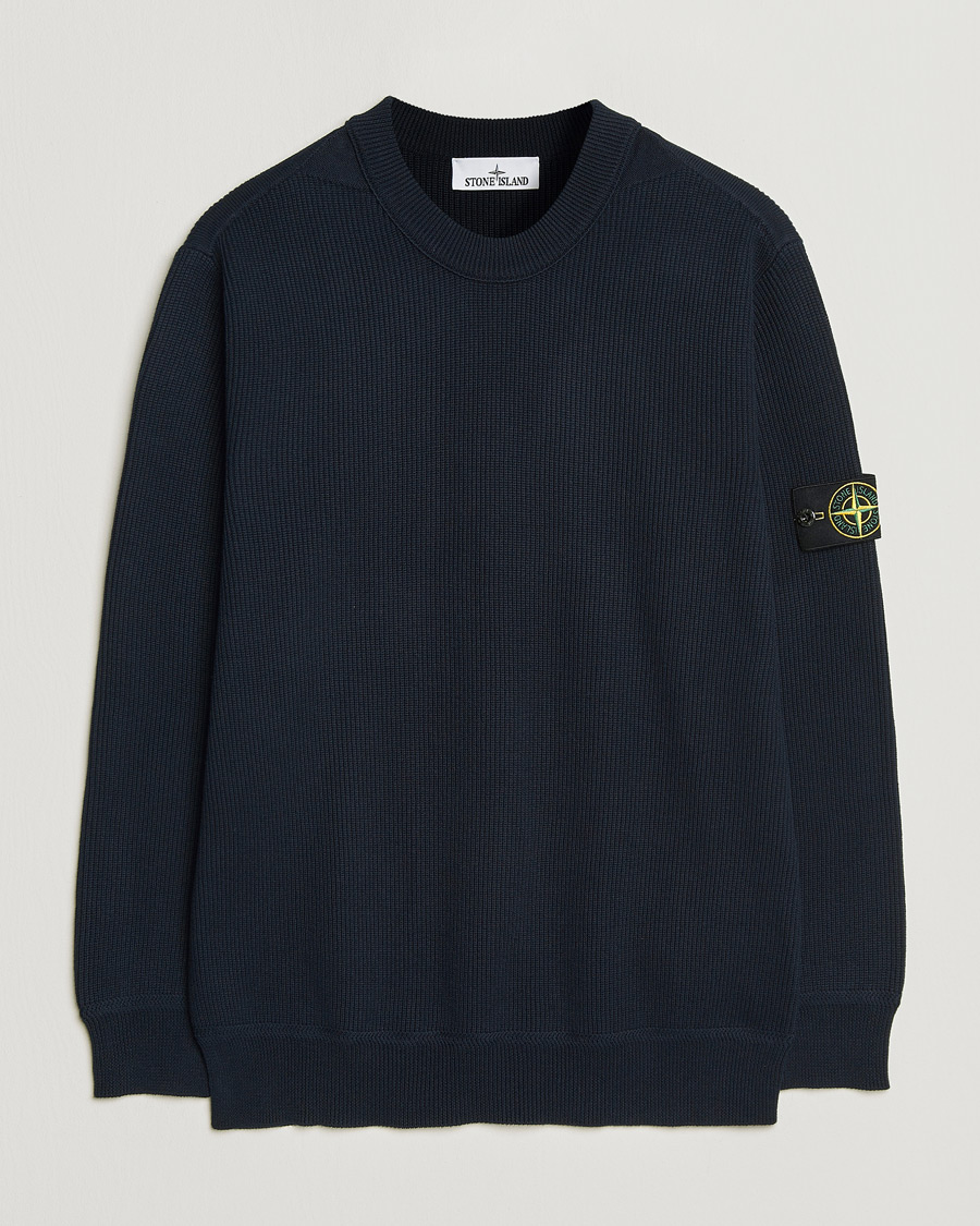 Uomini | Maglieria | Stone Island | Ribbed Soft Organic Cotton Crewneck Navy