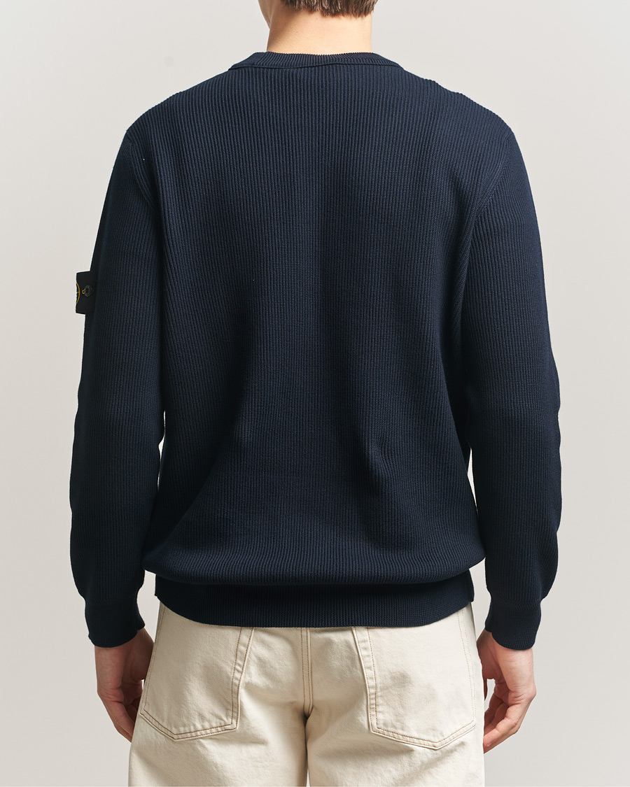 Uomini | Maglieria | Stone Island | Ribbed Soft Organic Cotton Crewneck Navy