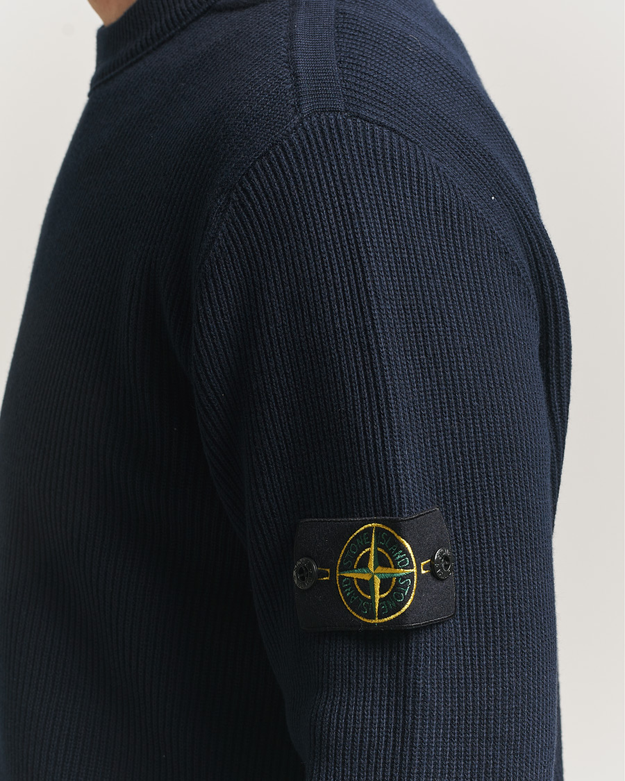 Uomini | Maglieria | Stone Island | Ribbed Soft Organic Cotton Crewneck Navy
