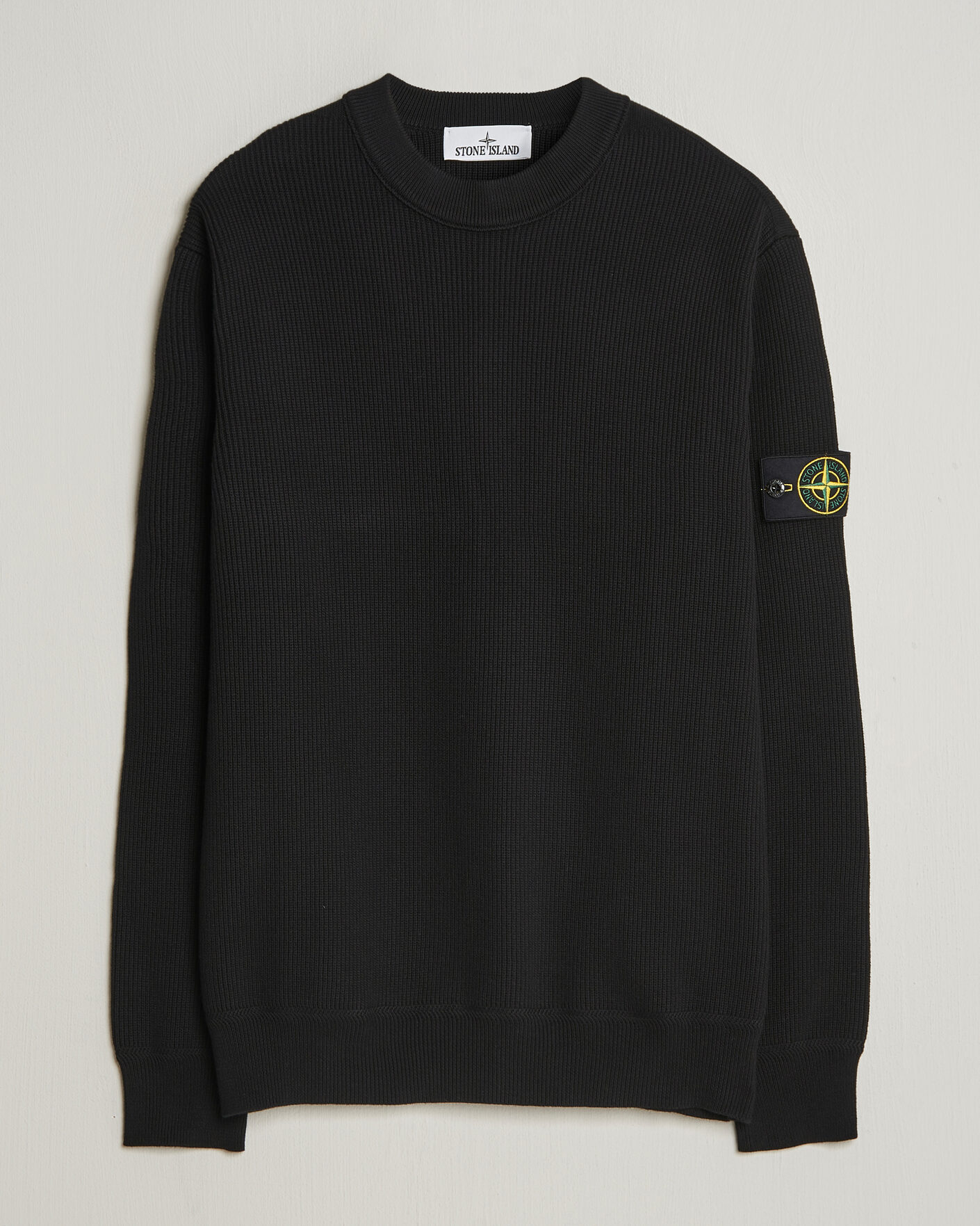 Uomini | Maglieria | Stone Island | Ribbed Soft Organic Cotton Crewneck Black