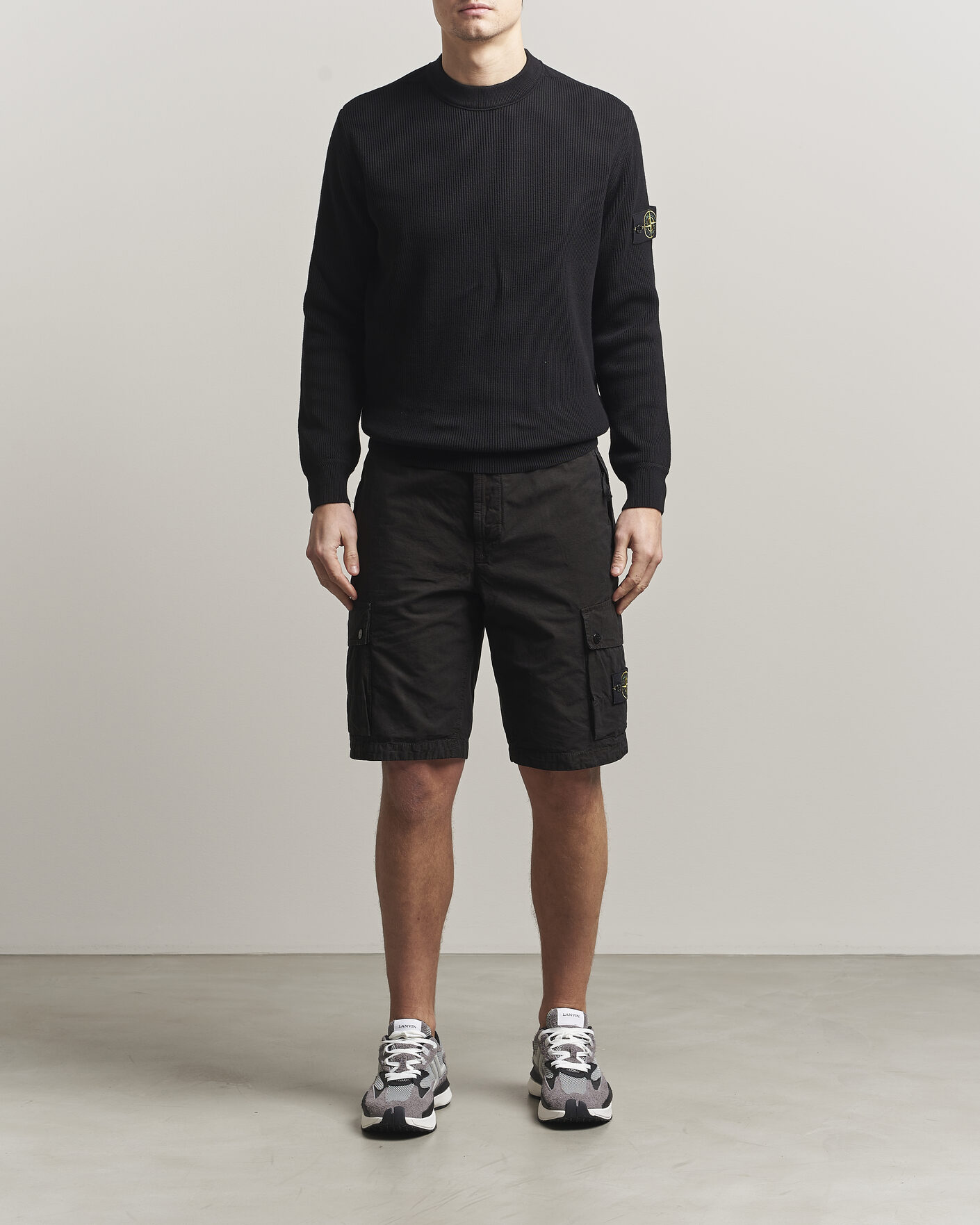 Uomini | Maglieria | Stone Island | Ribbed Soft Organic Cotton Crewneck Black