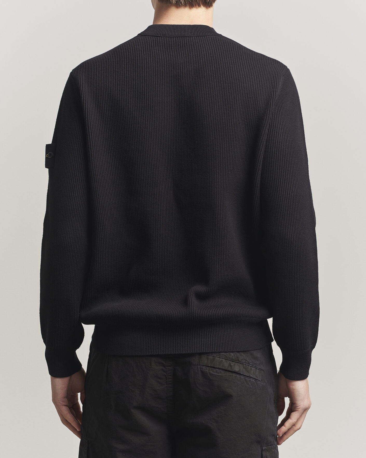 Uomini | Maglieria | Stone Island | Ribbed Soft Organic Cotton Crewneck Black