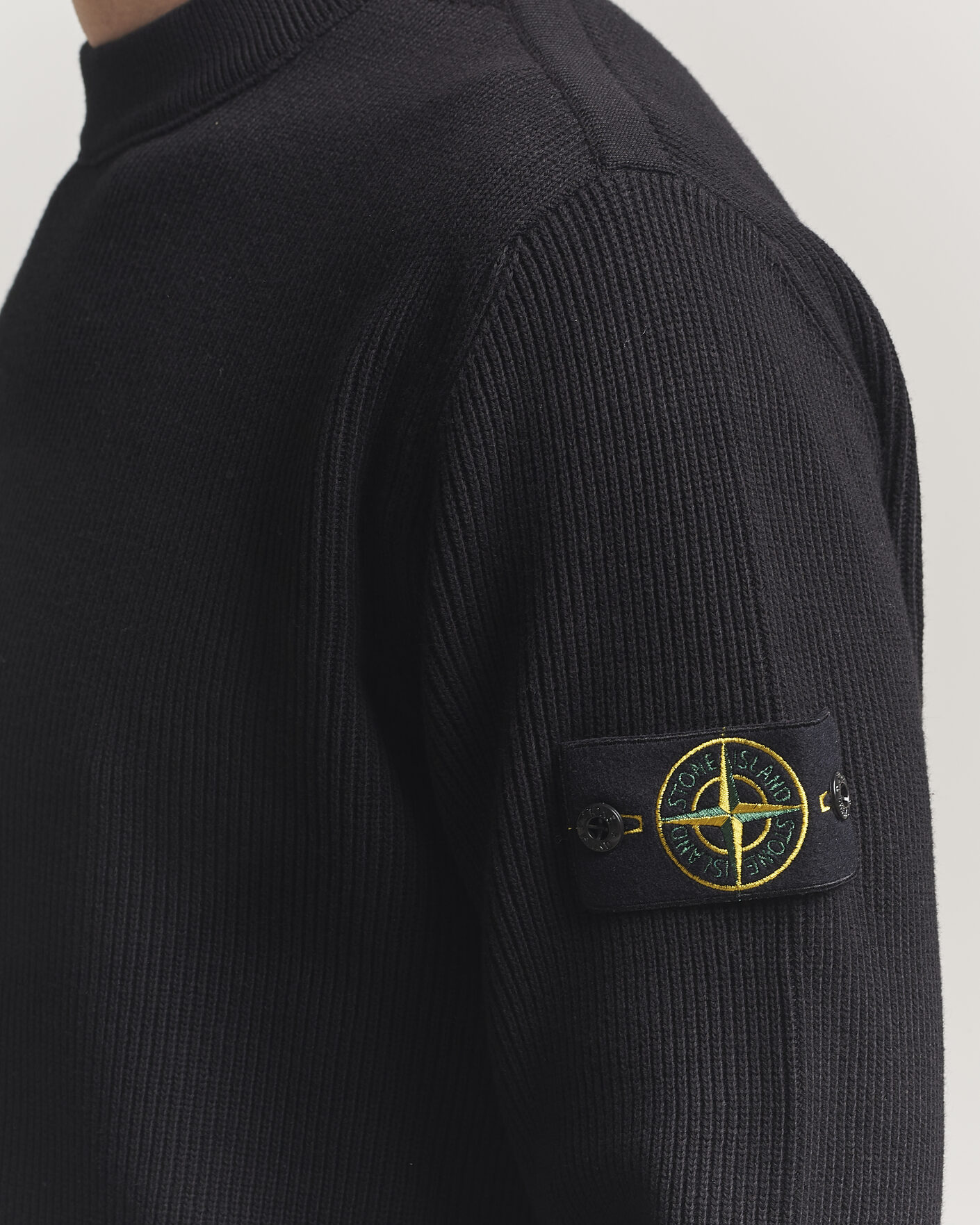 Uomini | Maglieria | Stone Island | Ribbed Soft Organic Cotton Crewneck Black