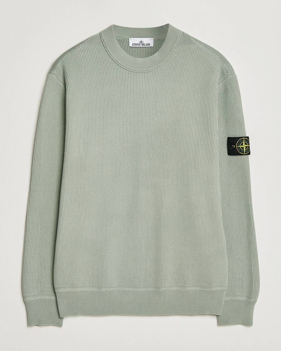 Uomini | Maglieria | Stone Island | Ribbed Soft Organic Cotton Crewneck Sage