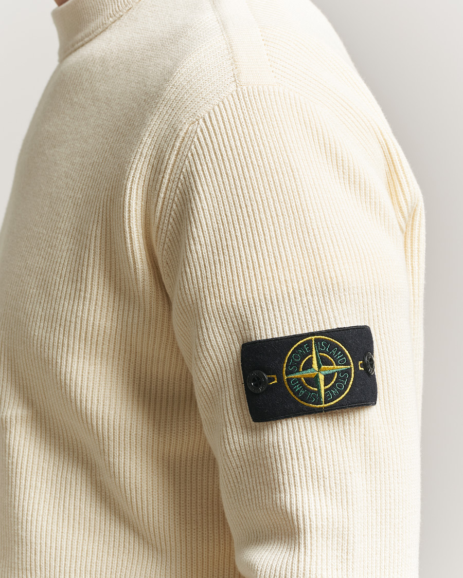 Uomini | Maglieria | Stone Island | Ribbed Soft Organic Cotton Crewneck Ivory