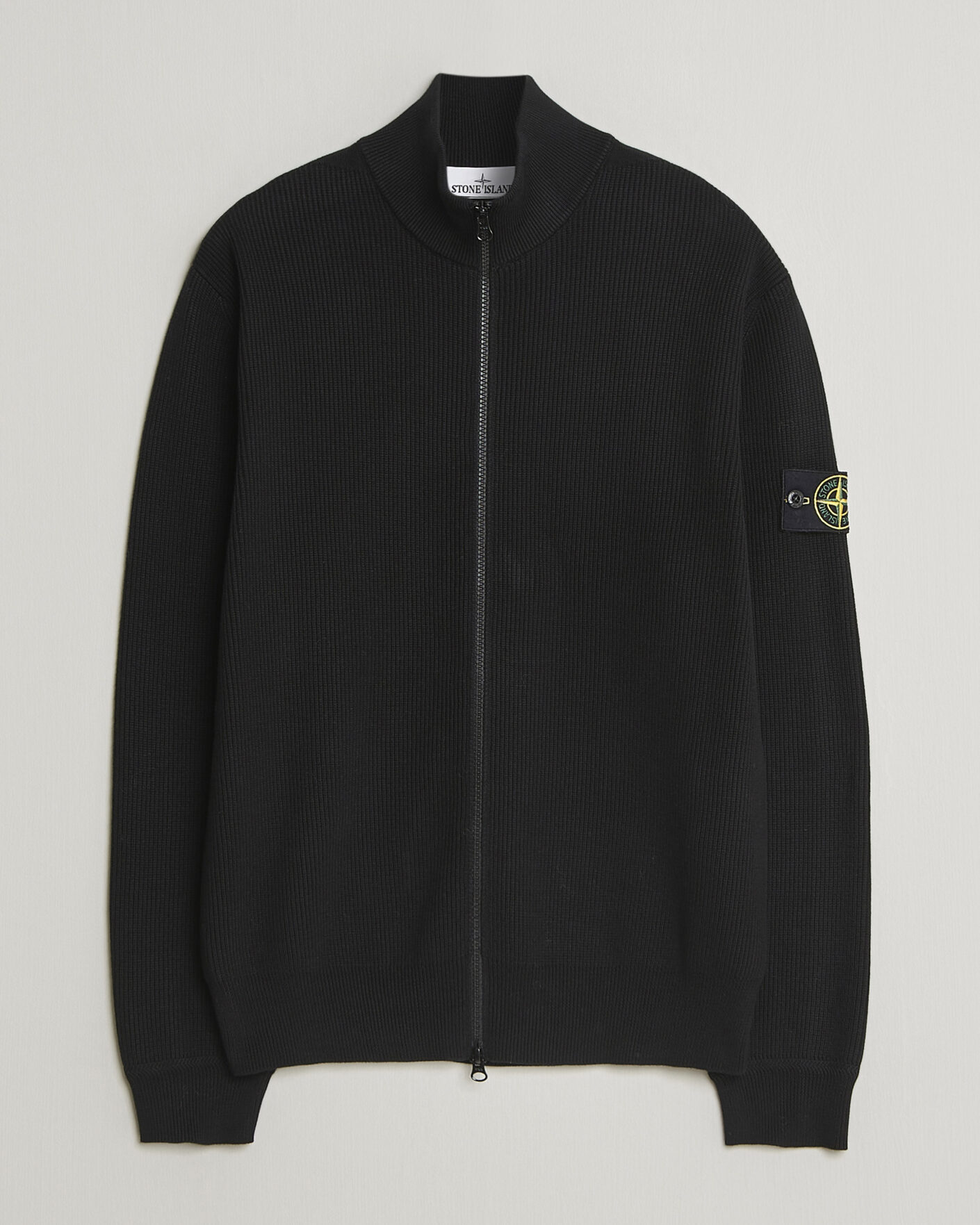 Uomini | Maglieria | Stone Island | Ribbed Soft Organic Cotton Full Zip Black